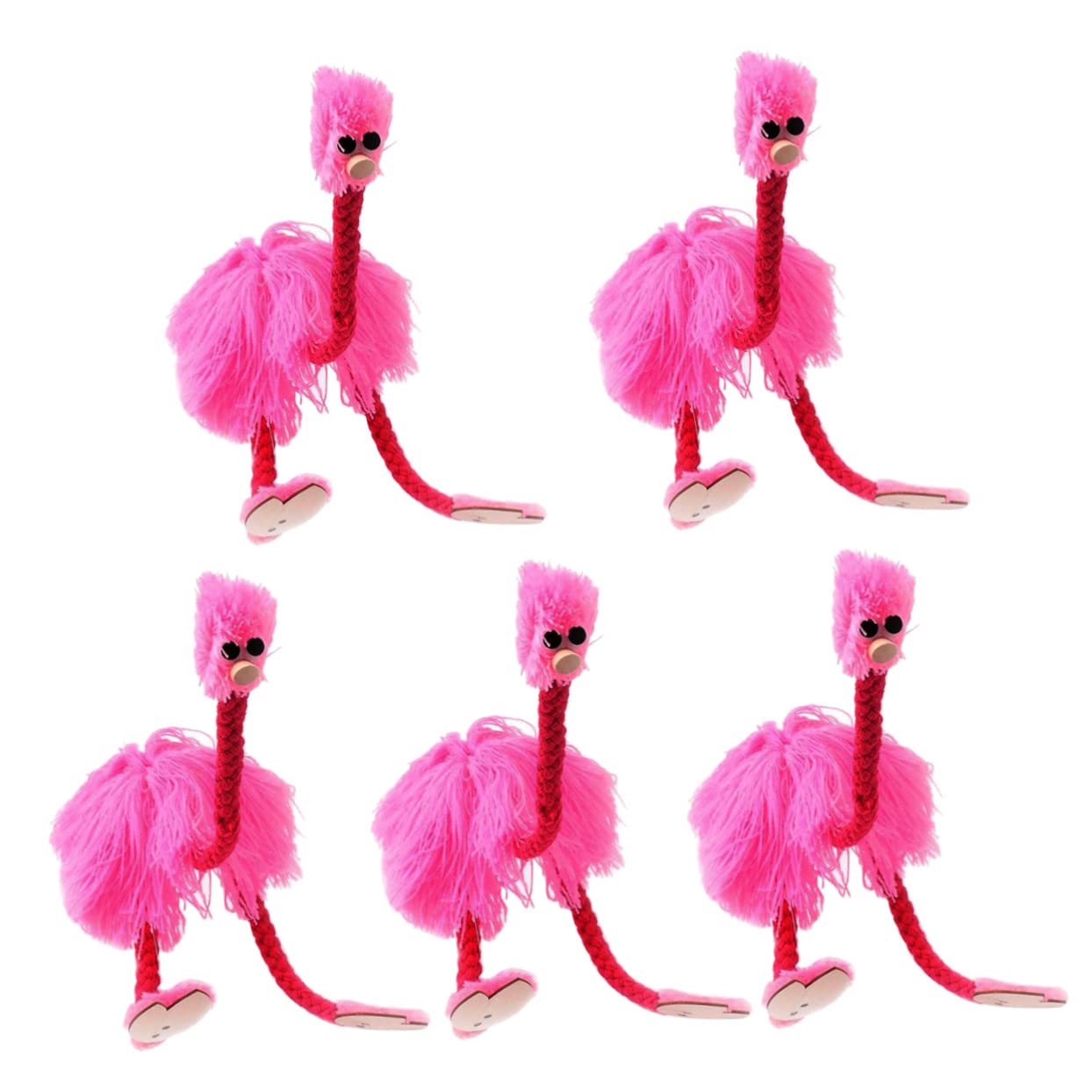 15-Piece Chicken String Pull Toy - Tropical Flamingo Decorations, Wooden Puppets & Hawaiian Themed Pull String Puzzle for Girls - Perfect for Birthday Parties, Baby Showers & Kids' Room Decor