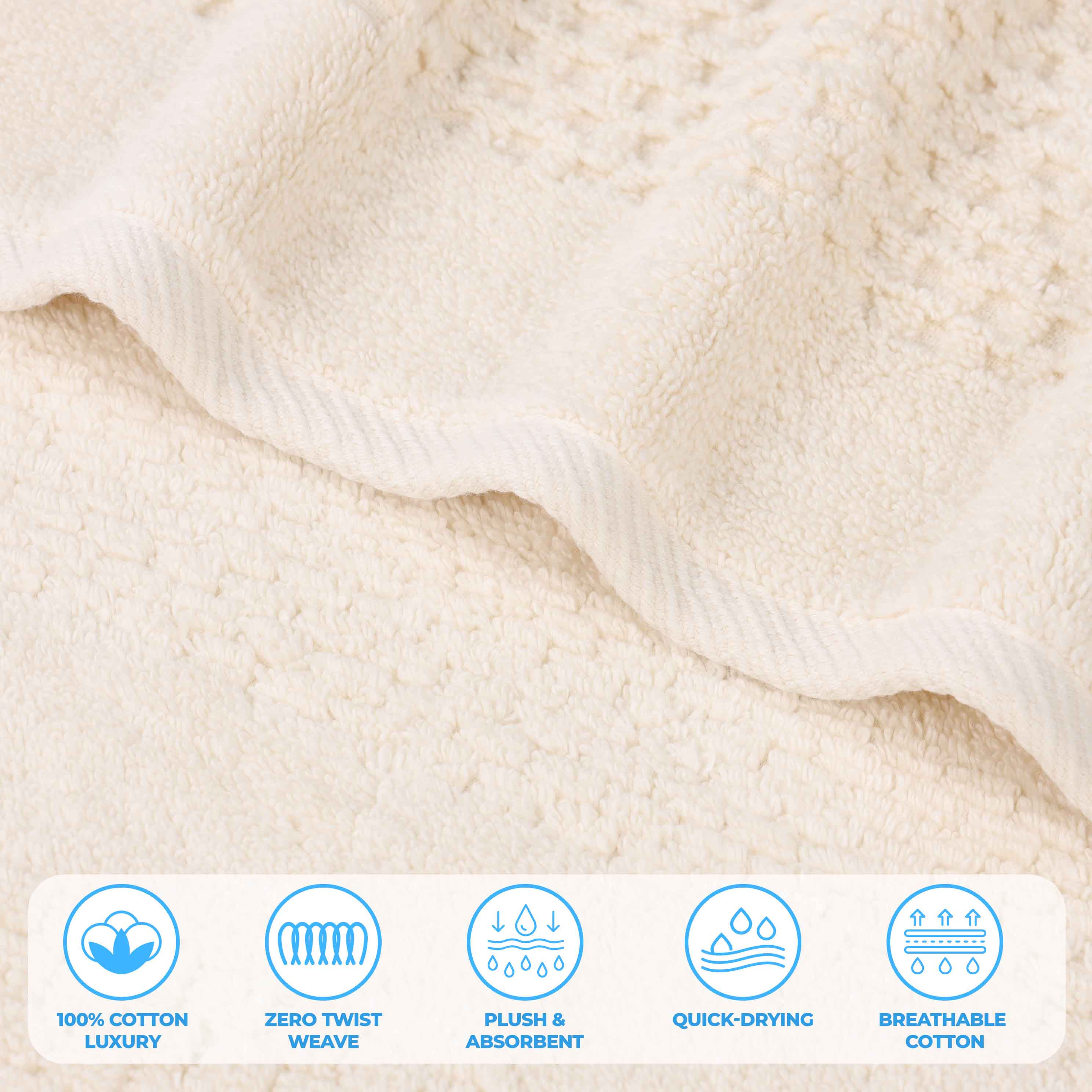 Playa Zero Twist Cotton Solid Waffle Textured Bath Sheets - Ultra Soft & Absorbent Set of 2 | Luxury Spa & Bathroom Essentials for Hotels & Home Use