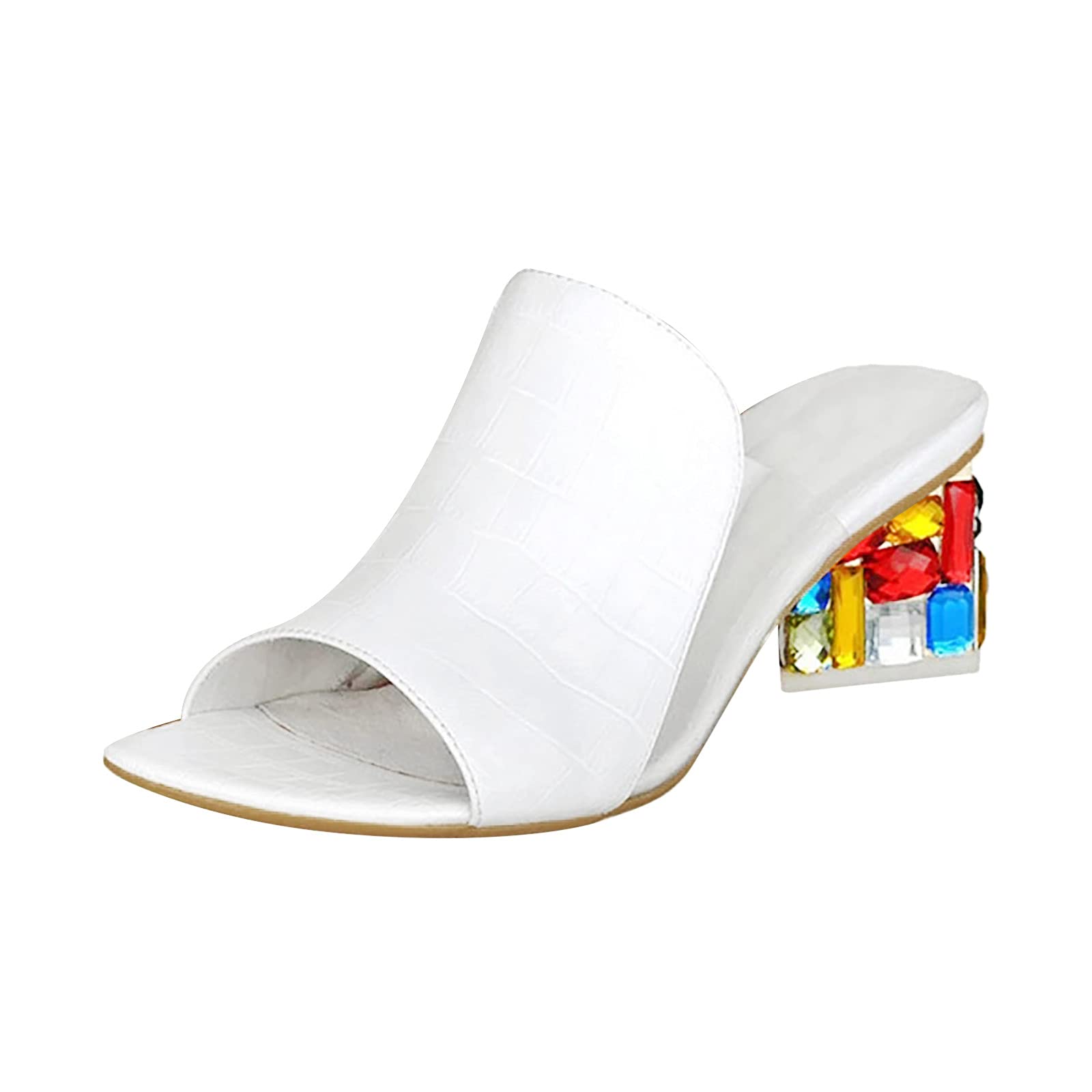 Women's High Heel Slippers with Back Support - Comfortable Round Toe Wedge Shoes for Indoor/Outdoor Use - Perfect for Lounging, House Parties, and Casual Outings
