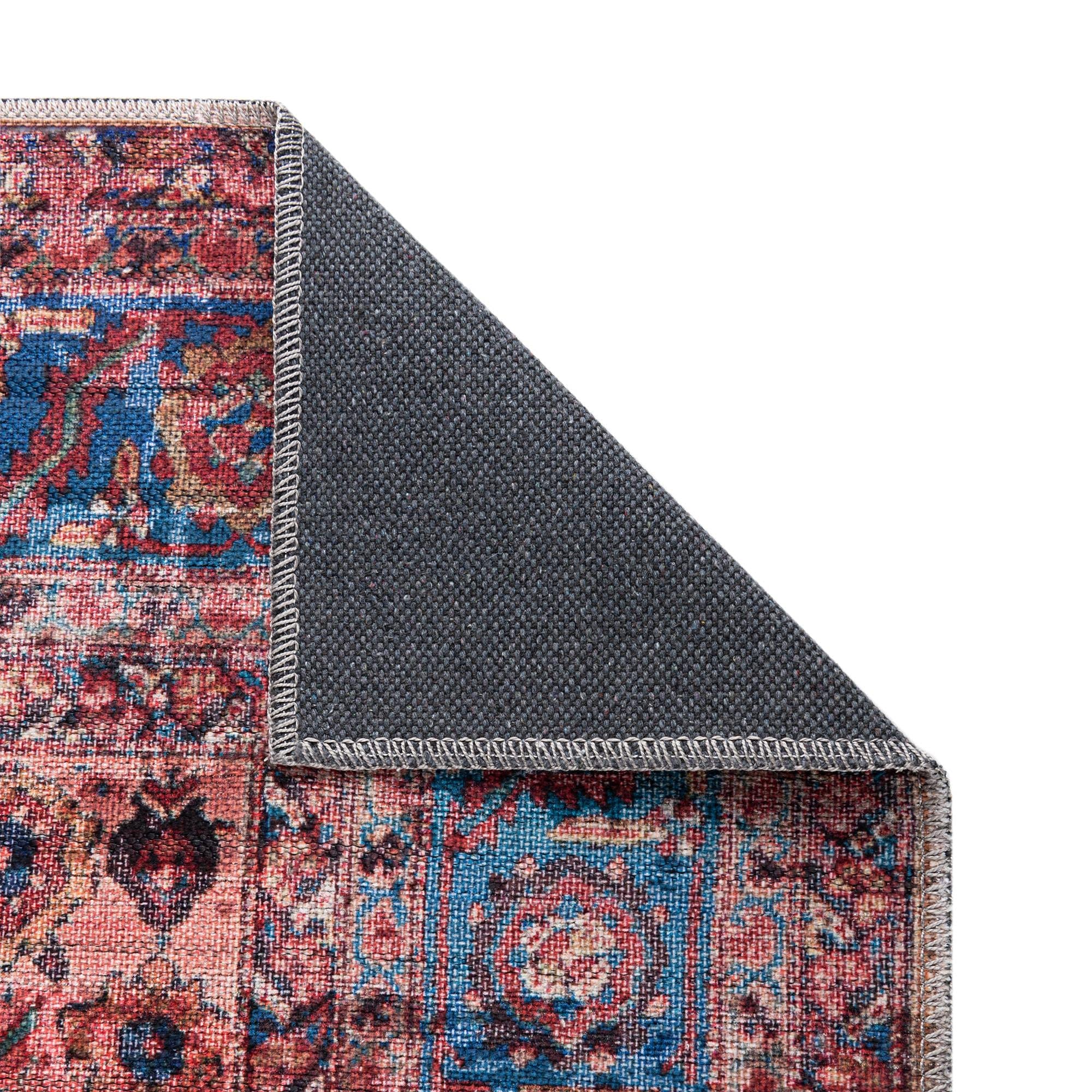 Washable 13 Ft Runner Rug - Maahru Collection Low-Pile Pink Carpet for Hallway & Entryway | Durable & Easy-Clean Floor Mat for Home Decor | Perfect for High-Traffic Areas, Living Rooms & Bedrooms