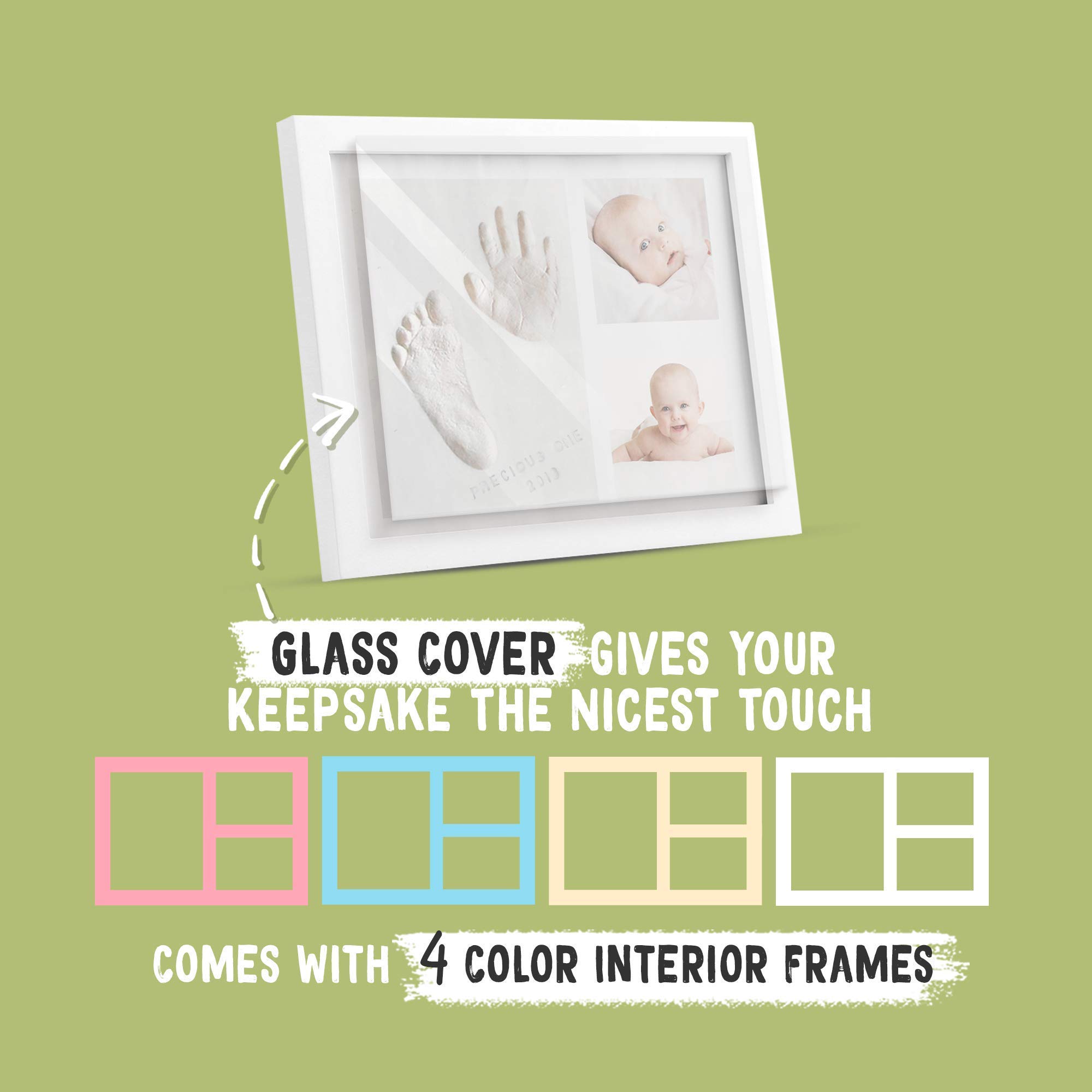 Baby Handprint Footprint Kit - Newborn Memory Frame for Nursery & Baby Shower Gifts