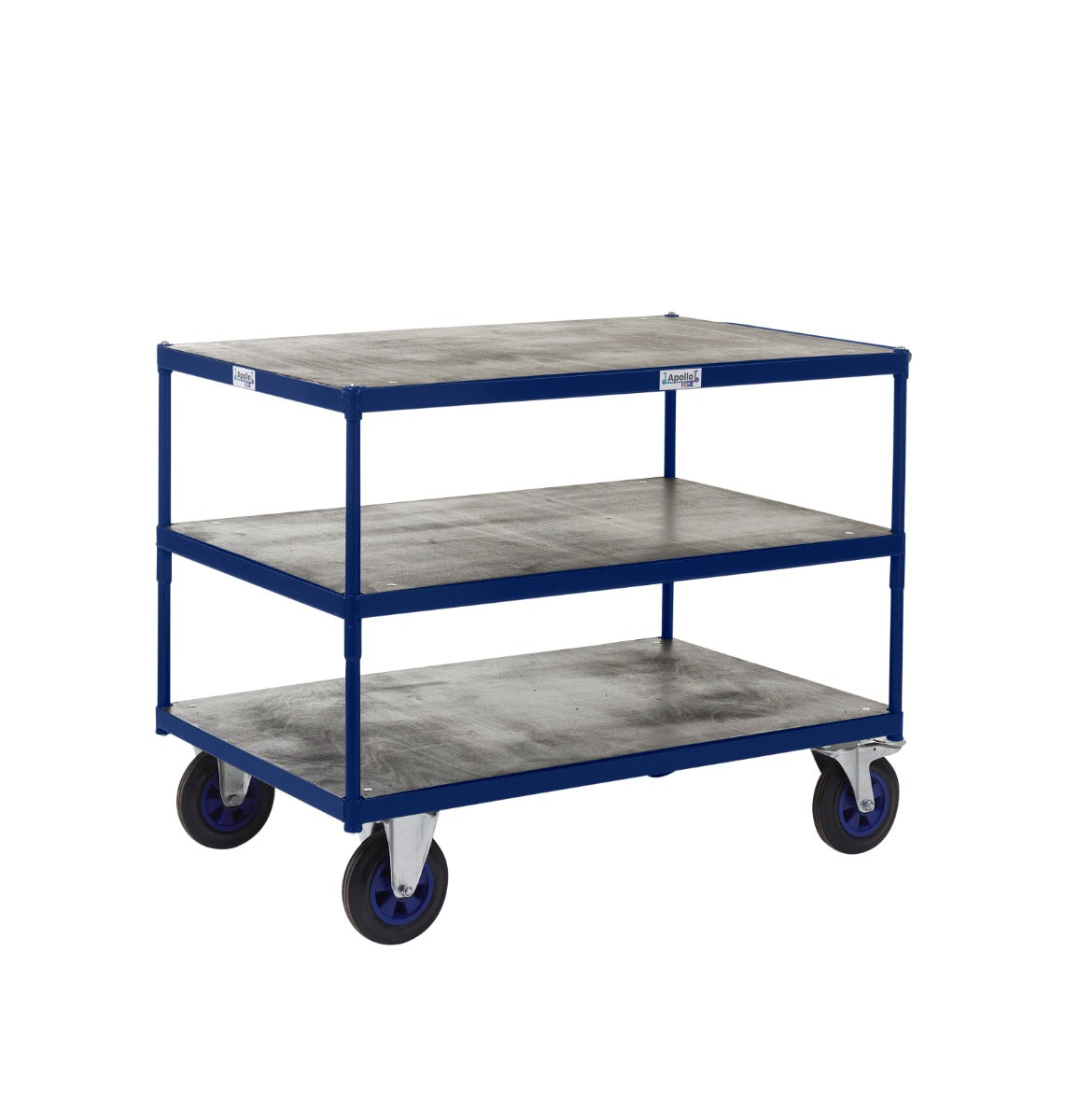 Apollo UK Table Top Shelf Trucks with Wooden Shelves - Heavy Duty Utility Cart for Kitchen, Office, and Warehouse Storage
