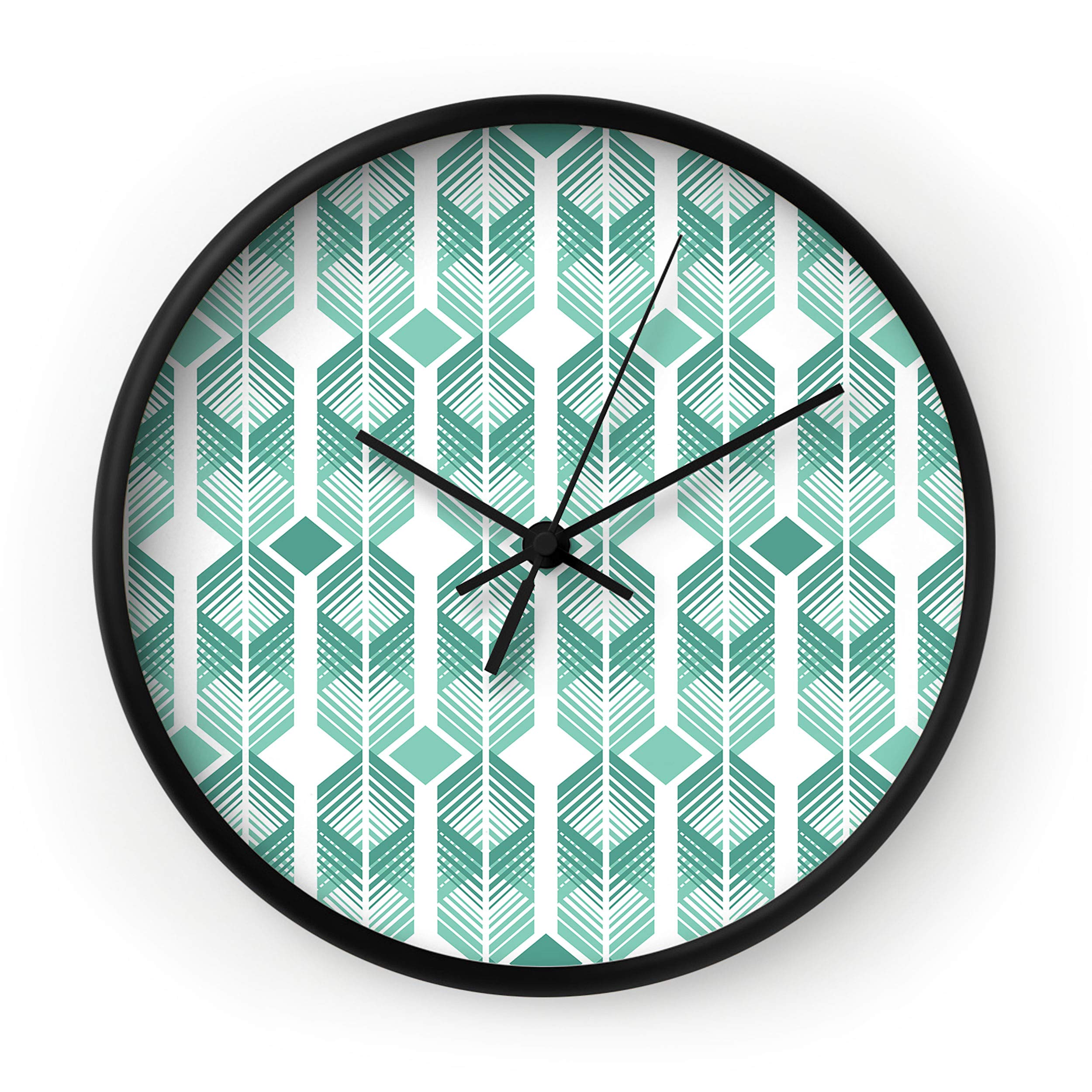 Deny Designs Heather Dutton Wall Clock - 12 Inch Round Modern Wall Clock with Black Frame & Hands - Perfect for Living Room, Bedroom, Office Decor
