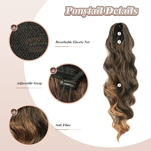 24 Inch Synthetic Drawstring Ponytail Hair Extension - Natural Look for Women | Perfect for Cosplay, Daily Wear & Special Occasions