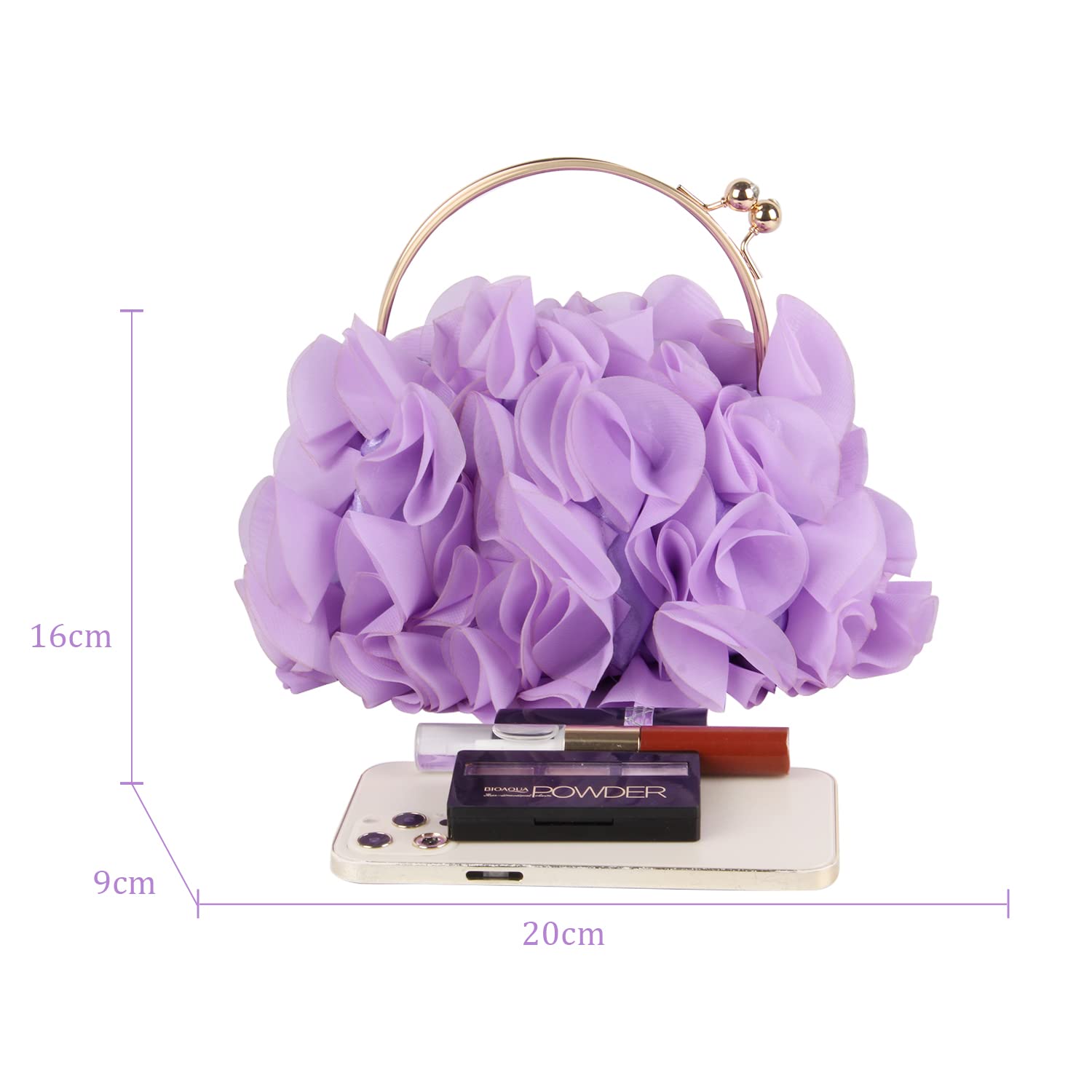 Women's Floral Clutch Purse - Satin Evening Bag for Party & Prom