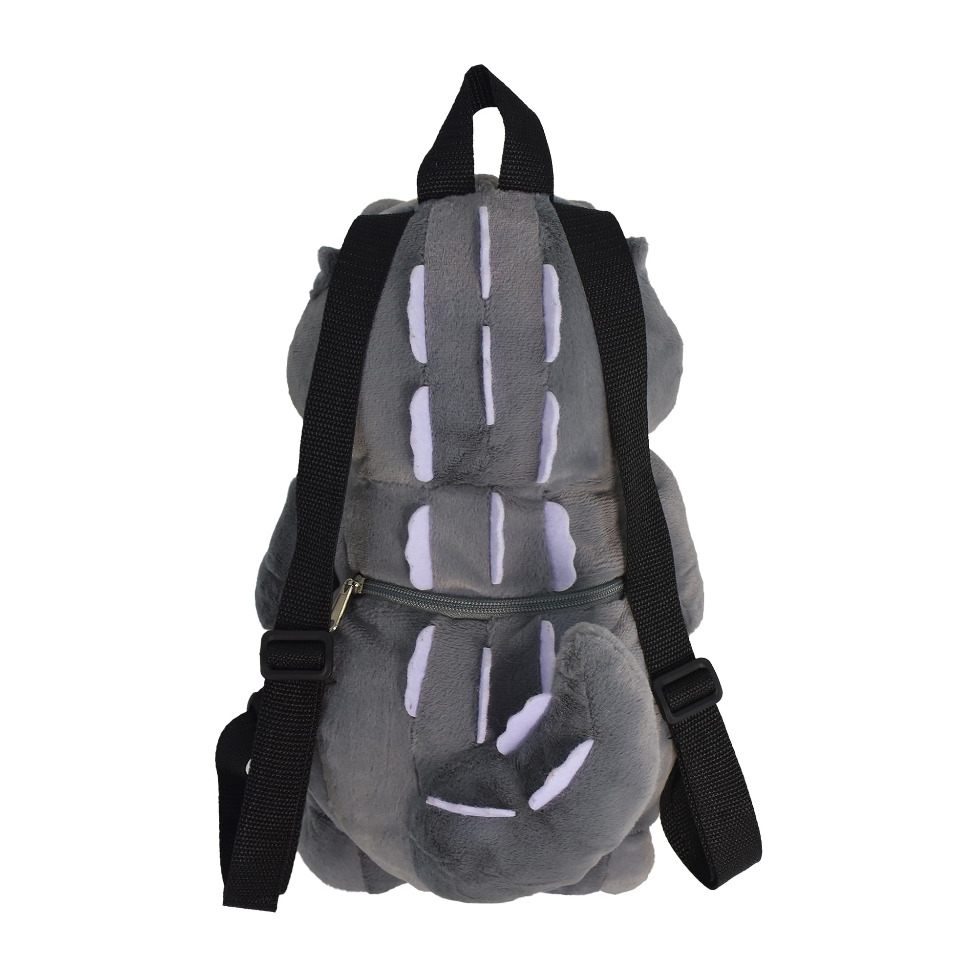 Concept One Godzilla Mini Backpack - Plush Small Travel Bag & Purse for Men & Women with Adjustable Shoulder Straps (14 Inch, Grey) - Perfect for Travel, School, Cosplay & Everyday Use