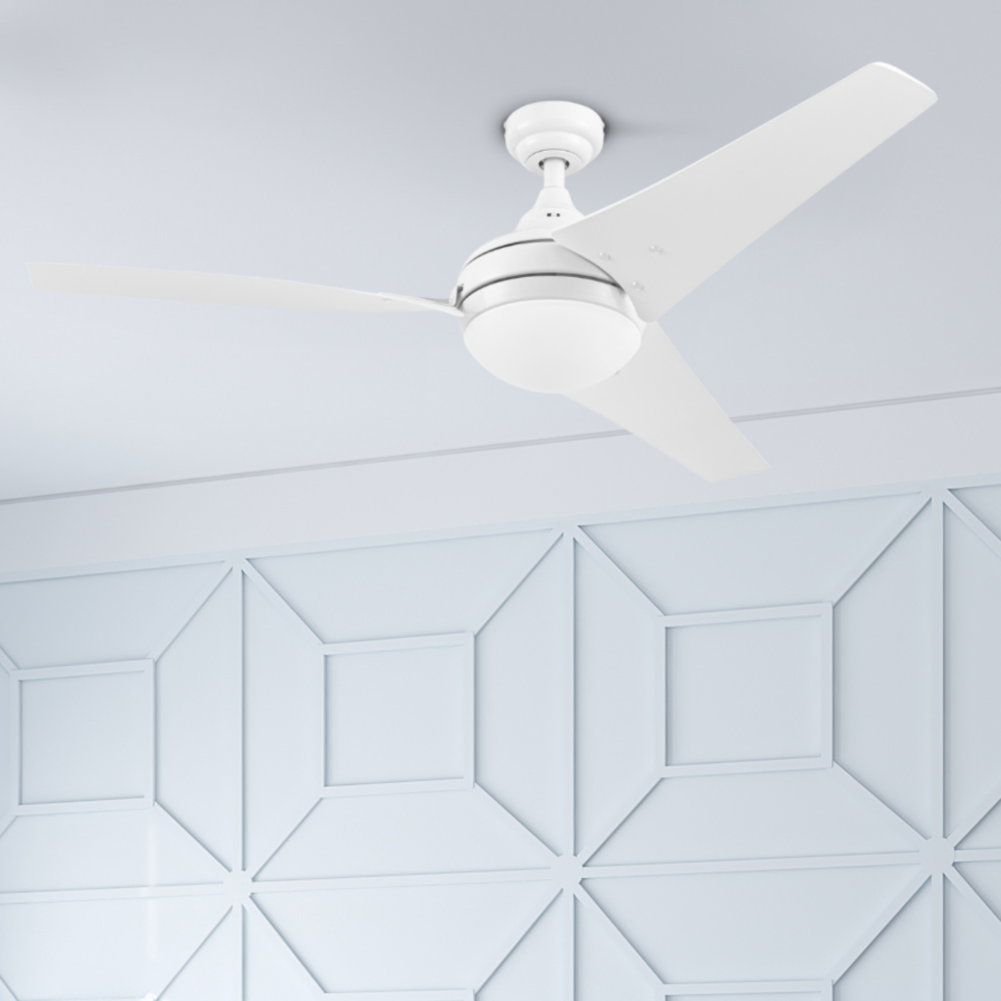 52 Inch White Maxon Ceiling Fan with Remote Control - Perfect for Living Room, Bedroom, and Outdoor Patio Cooling