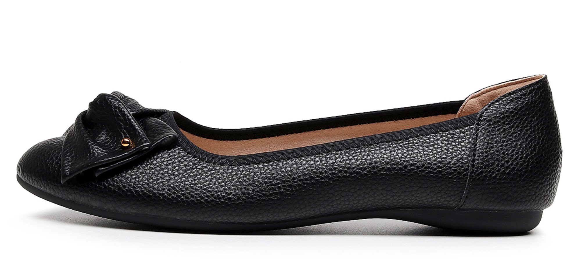VenusCelia Women's Ballet Flats with Bow Detail - Comfortable Slip-On Dance Shoes for Ballroom, Wedding & Everyday Wear