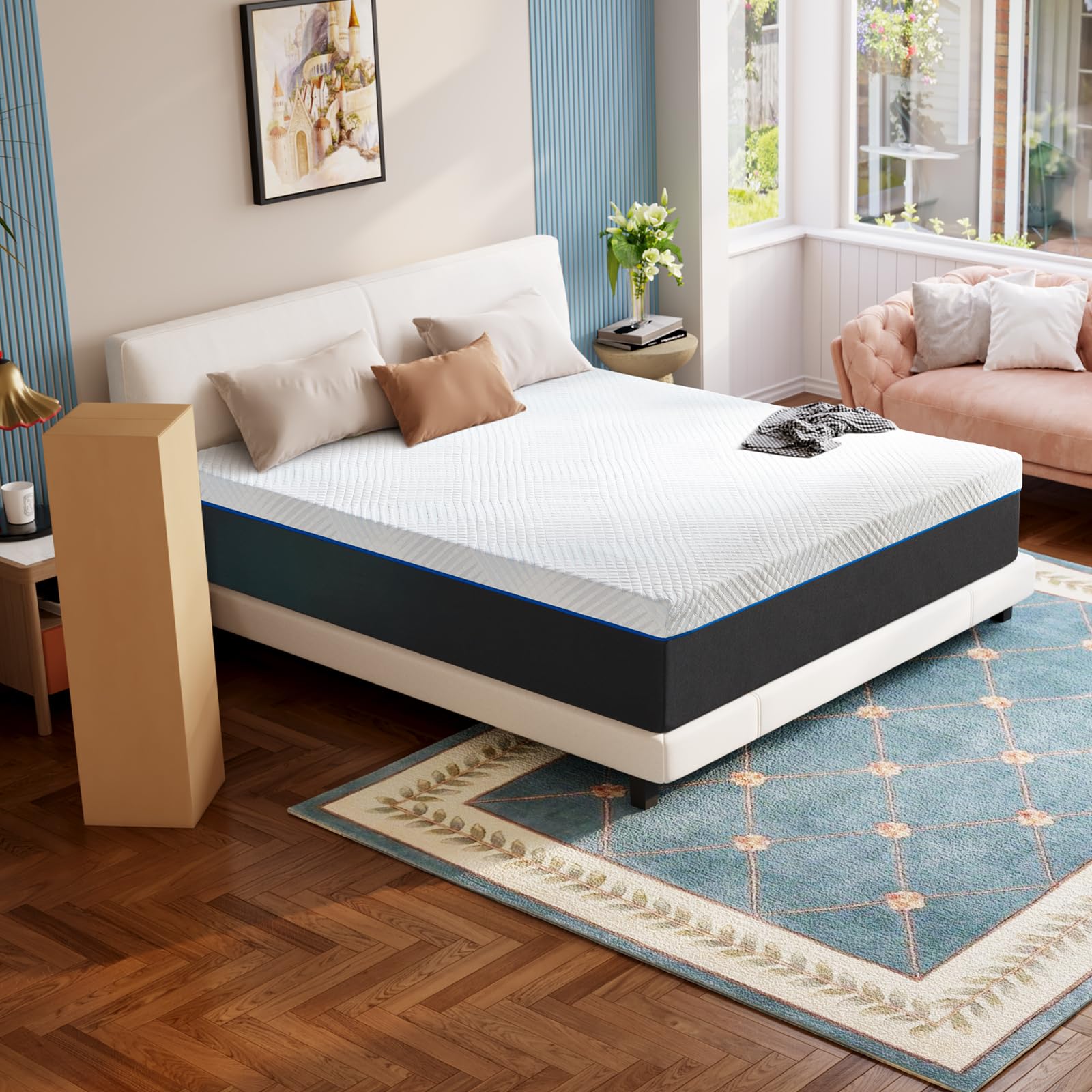 Twolike 10 Inch Memory Foam Queen Mattress - Medium Firm Support & Pressure Relief for Back Pain - Perfect for Bedroom, Guest Room & Apartment Sleeping