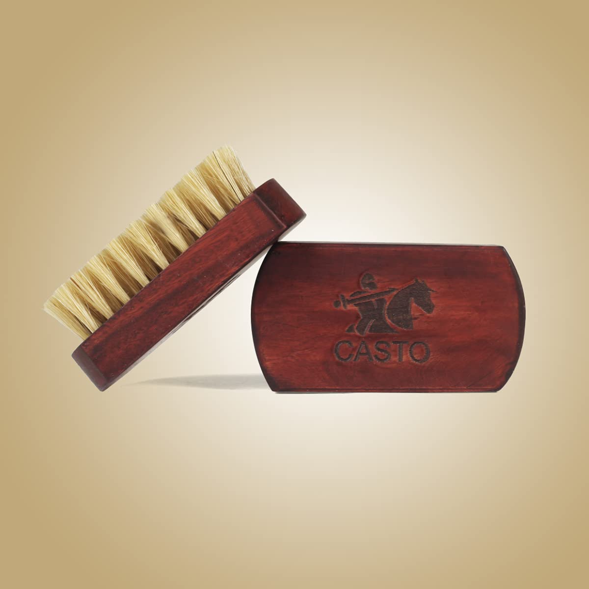 Premium Travel Beard Brush with Natural Boar Bristles & Walnut Wood Handle - Compact Square Design for Men's Grooming On The Go - Perfect for Business Trips, Camping & Daily Use