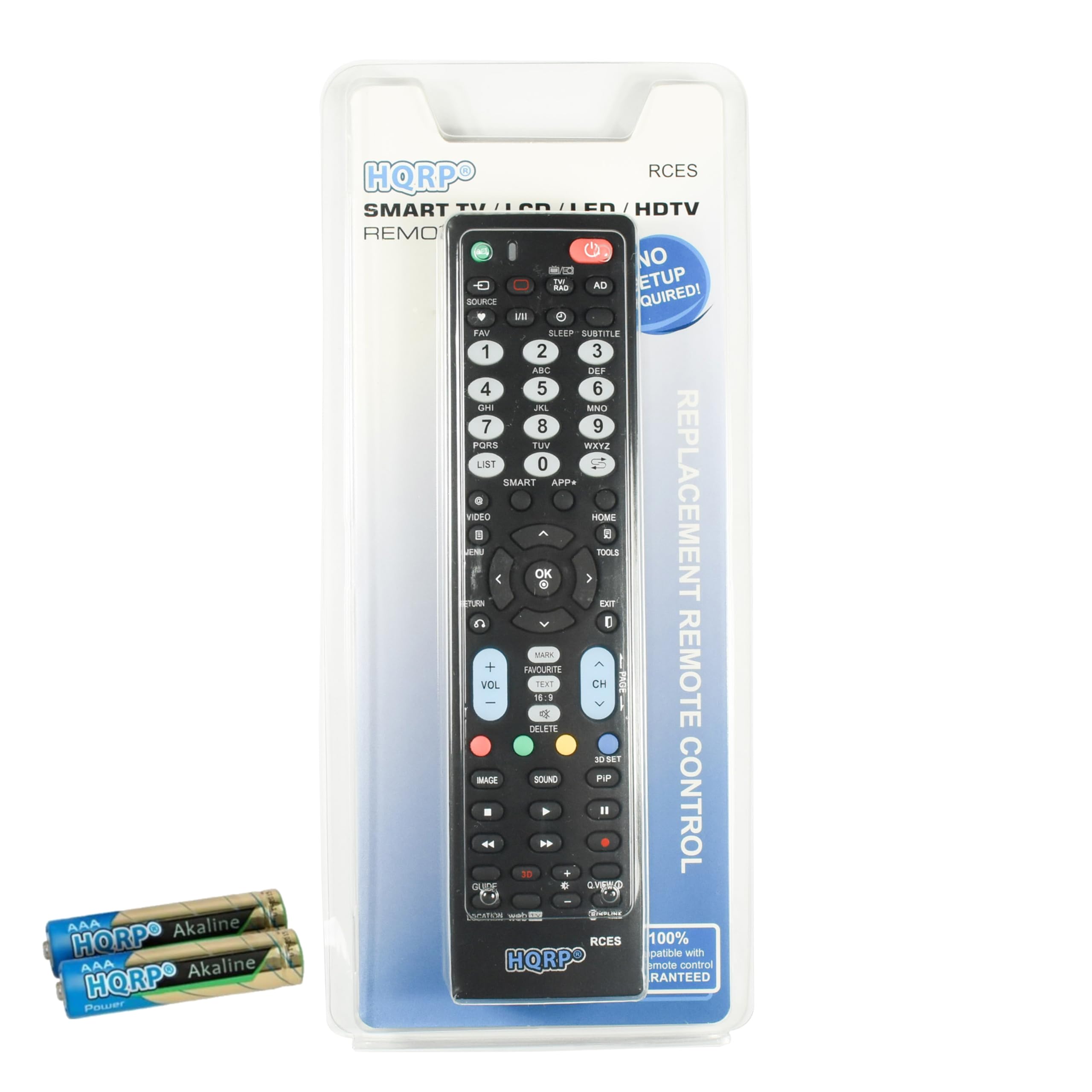 HQRP Universal Remote Control Compatible with LG 42PM1M 42PM3MV 42PM4M 42PC1DA 42PC3D Series LCD LED HD Smart TVs - Works with 1080p, 3D & 4K Ultra HD TVs - Perfect for Home Theater & Entertainment Systems