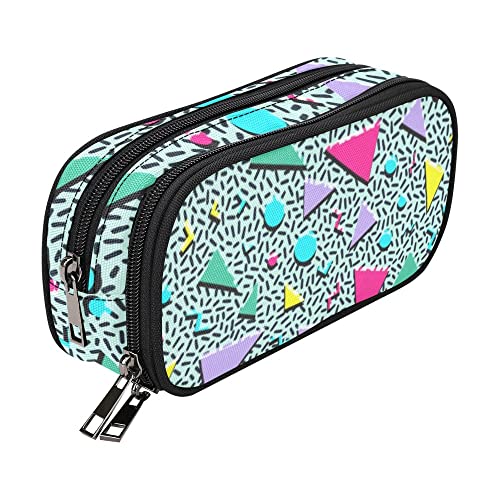 Retro Memphis 90s 80s Pencil Pouch Blue