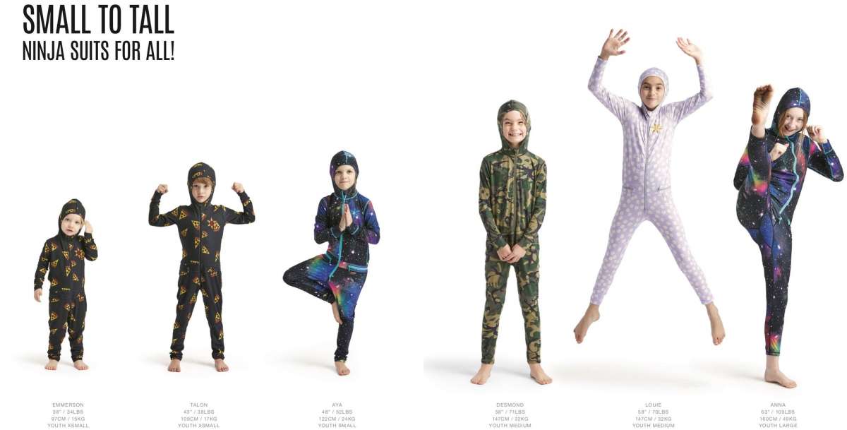 Airblaster Junior's Ninja Suit 2023 - Kids Snowboard & Ski Onesie for Winter Sports - Perfect for Snowboarding, Skiing & Outdoor Adventures