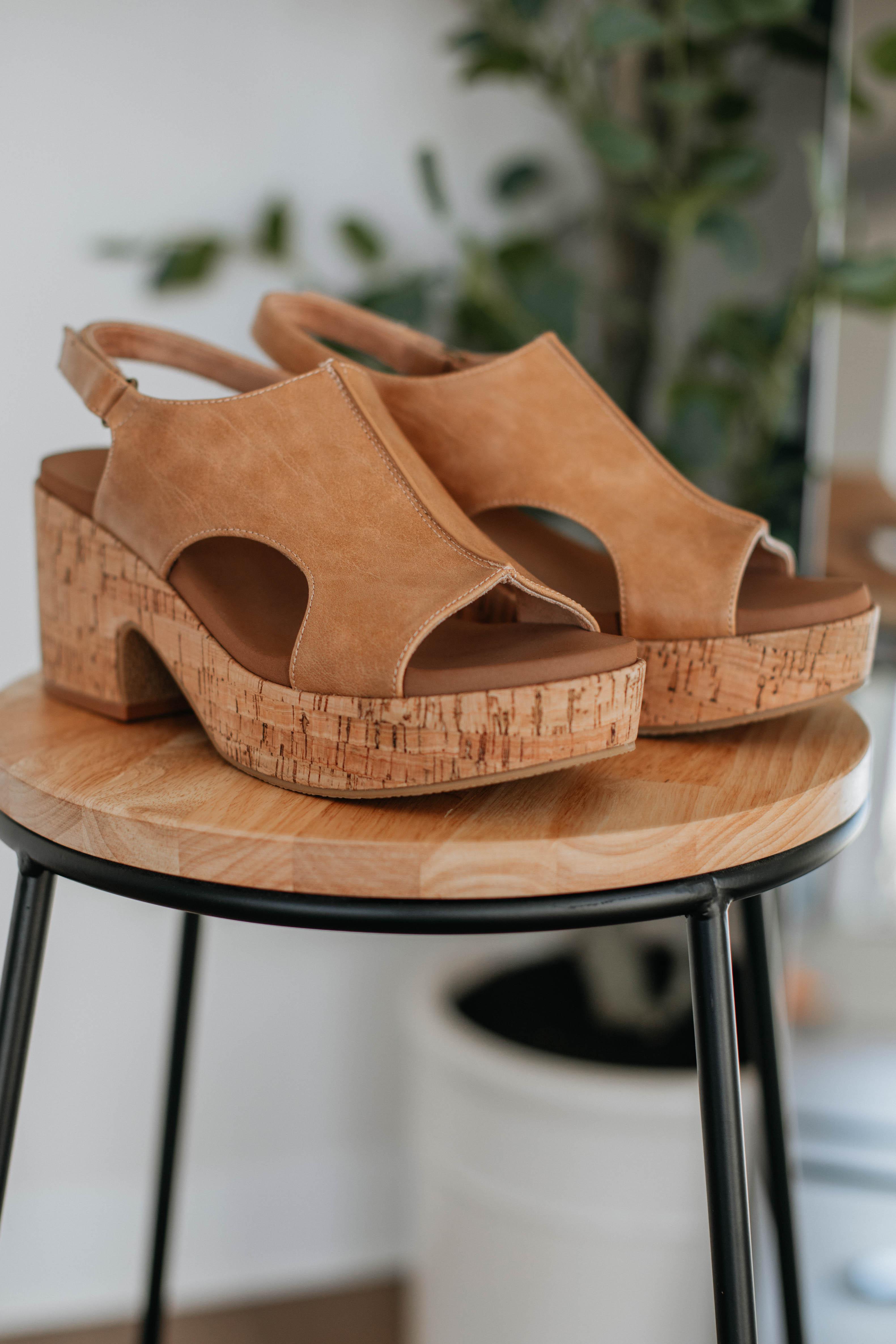 Before We Begin Women's Chunky Heels in Caramel - Stylish Block Heel Pumps for Office, Party & Special Occasions