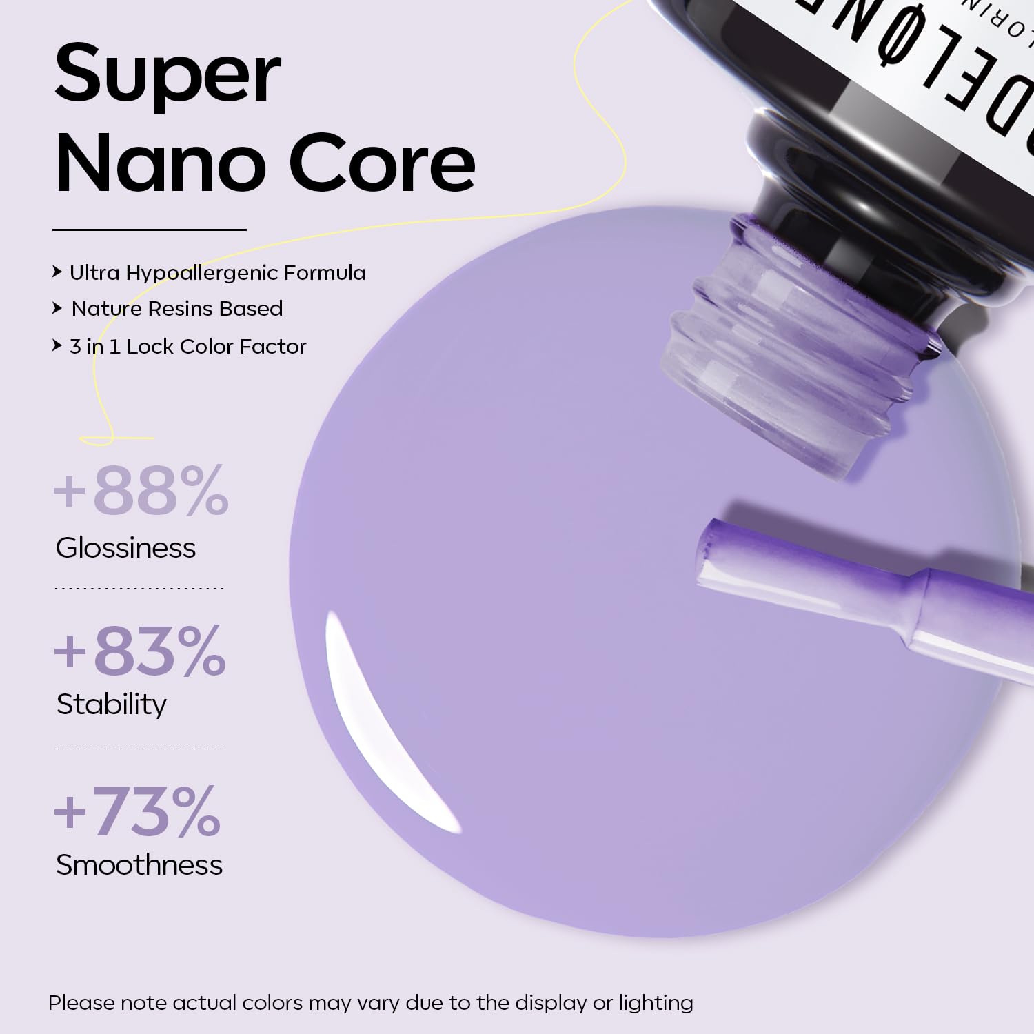 Modelones 15ML Pastel Lilac Purple Gel Nail Polish - Soak Off LED/UV Cured, Non-Toxic Nail Art Kit for Women & Girls - Perfect for Summer Manicures, DIY Nail Designs & Gift Giving