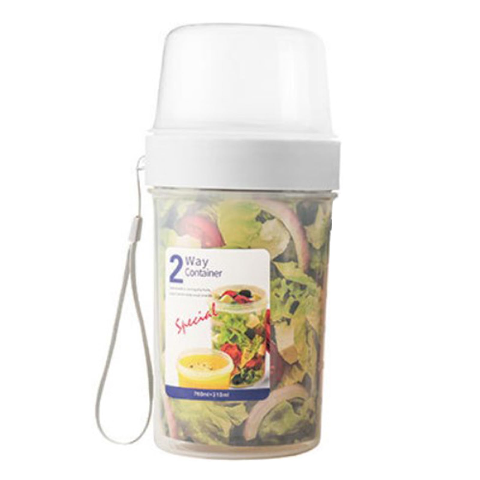 Portable Reusable Breakfast Cups with Lids - Double Layer Food Container for Yogurt, Cereal, Fruit, Milk & Oats | Ideal for On-The-Go Meals, Office Lunch, Picnics & Travel