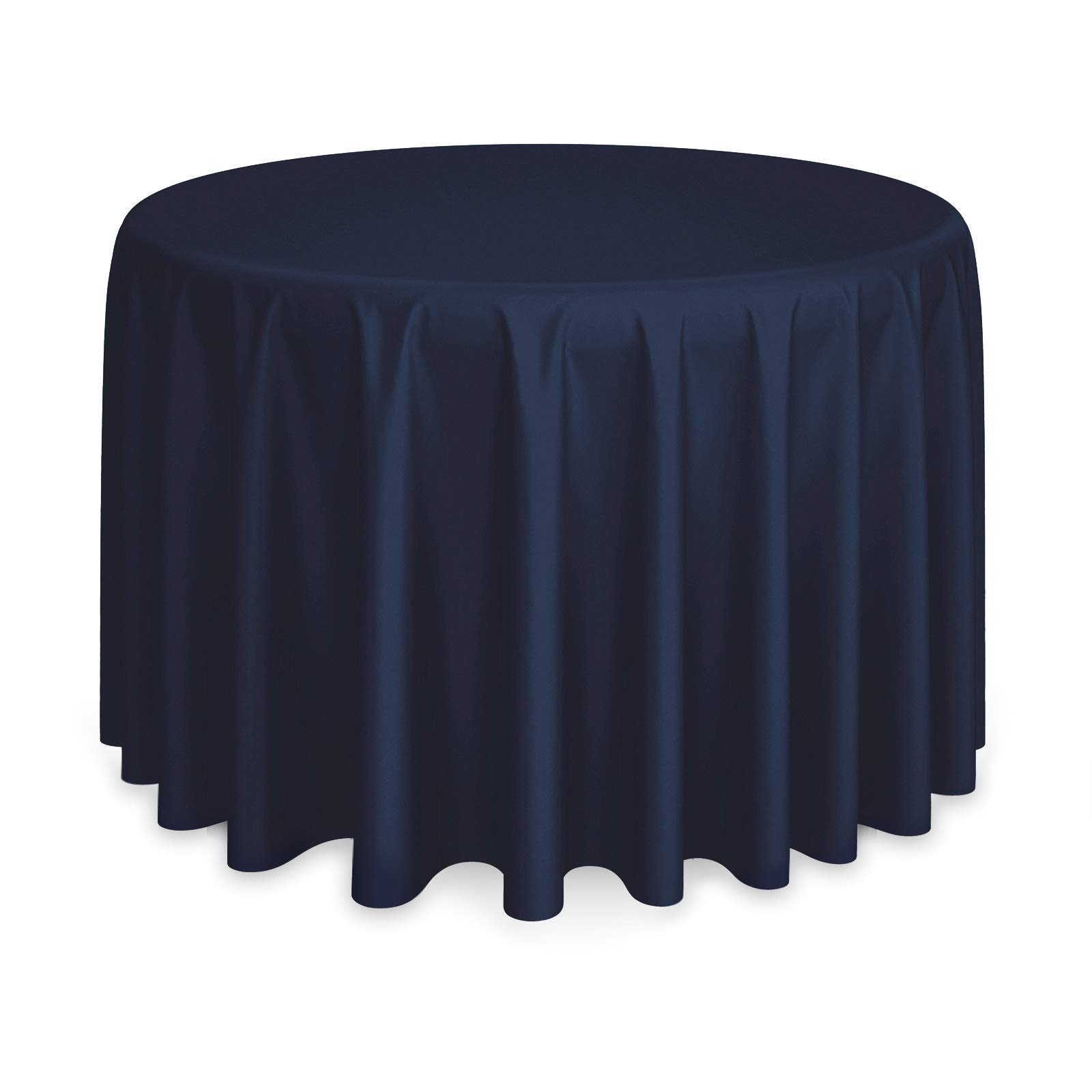 Lann's Linens - 10 Premium 132-Inch Round Tablecloths for Wedding, Banquet & Restaurant - Wrinkle-Resistant Polyester Fabric Table Covers - Navy Blue - Perfect for Formal Events, Catering & Home Decor