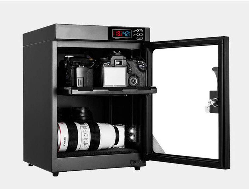 INTBUYING 30L 2-Layer Digital Control Camera Dehumidifier Box - Moisture Proof Dry Cabinet for DSLR Lenses, Cameras & Electronics - Perfect for Humid Climates & Long-Term Equipment Storage