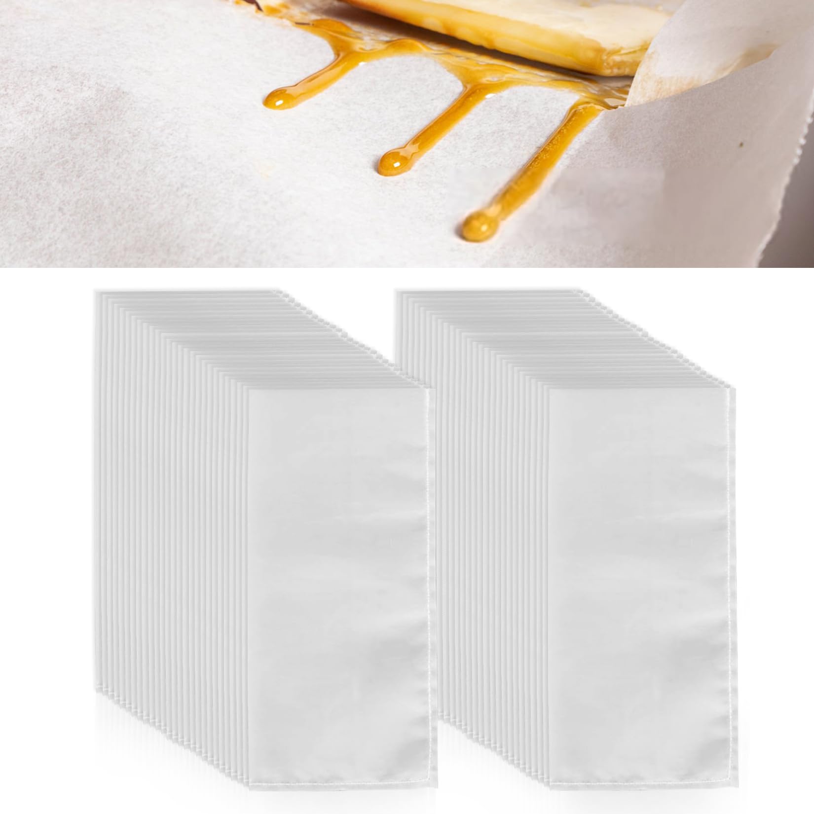 Premium Tea Filter Bags 50 Pack - 2 x 4.5 Inch 120 Micron Fine Mesh for Loose Leaf Tea, Herbal Tea & Coffee - Perfect for Home Brewing, Tea Parties & Gift Giving