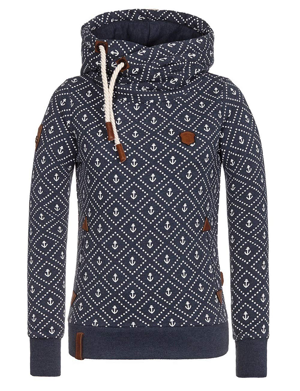 Sexyshine Women's Long Sleeve Striped Color Block Hoodie - Funnel Neck Pullover Sweatshirt with Hood | Casual Winter Outfit, Streetwear Fashion, Loungewear Essential