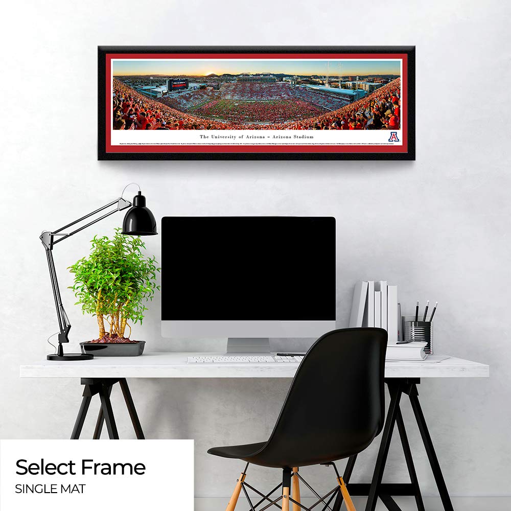 Arizona Football Stripe Poster - Blakeway Panoramas College Sports Wall Art - Perfect for Dorm Room, Game Room & Fan Cave Decor