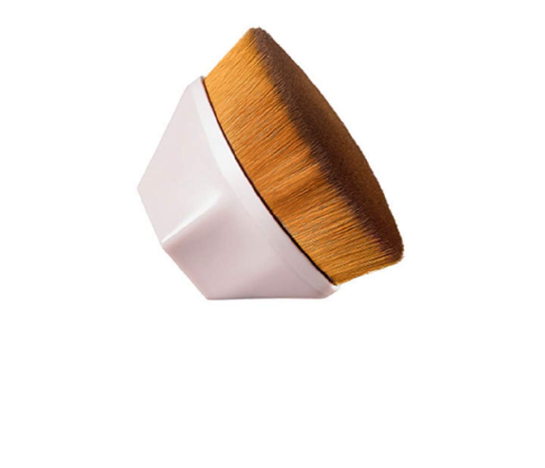 Xinfenglai Diamond-Shaped Makeup Brush - Liquid Foundation Brush for Flawless Blending of Cream & Powder Cosmetics with Protective Cover (Pink) | Perfect for Professional Makeup Application & Travel Beauty Essentials