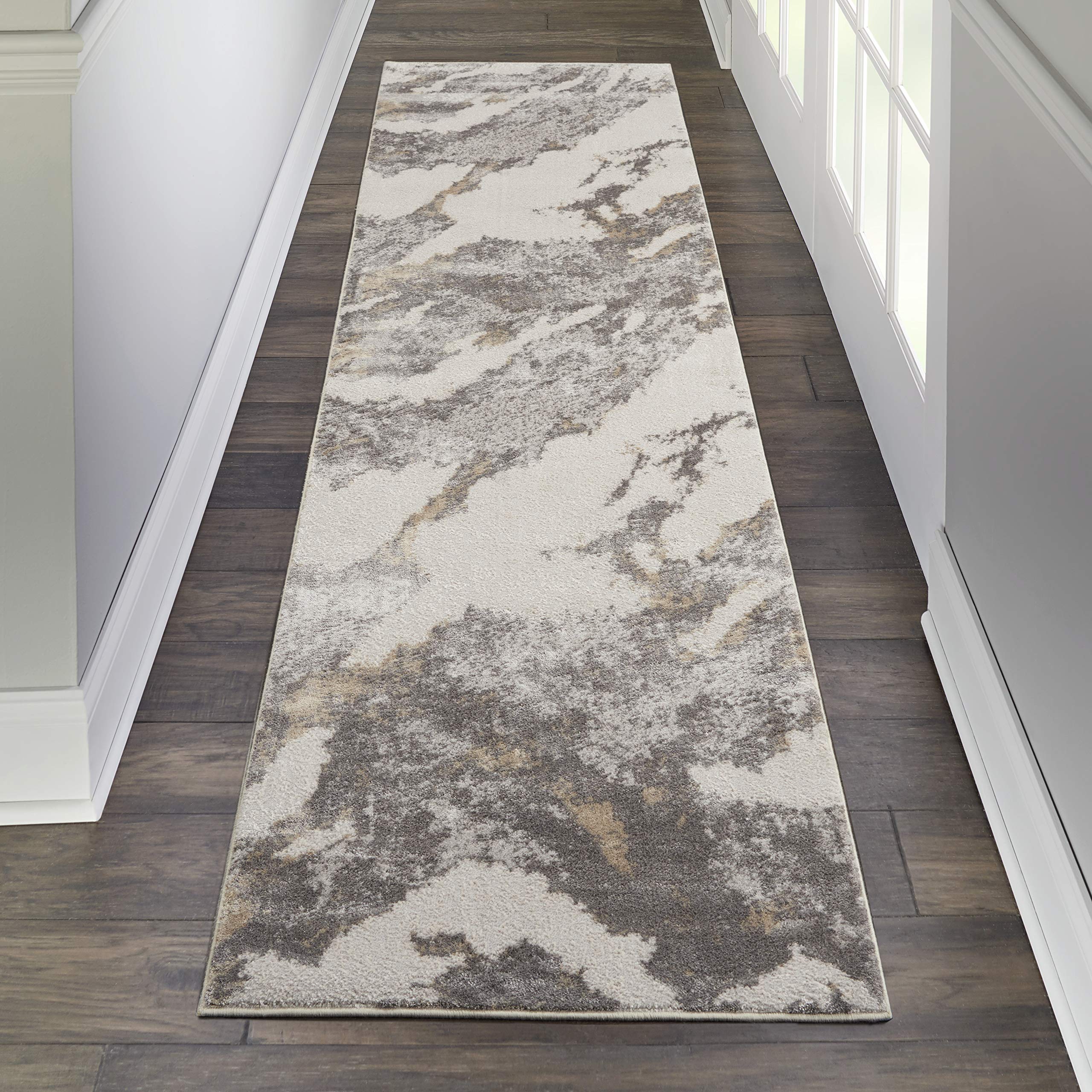 Nourison Sleek Textures Abstract Brown/Ivory 2'2