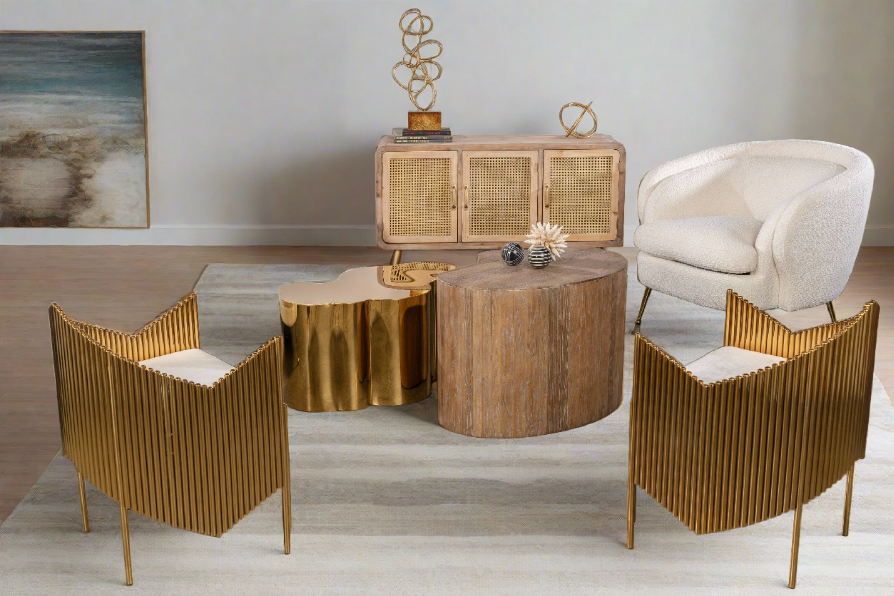 Luxury Crespo Gold Accent Chair - Modern Velvet Upholstered Living Room Seating for Home, Office & Lounge - Elegant Mid-Century Design with Sturdy Metal Legs - Perfect for Living Rooms, Bedrooms & Reading Nooks
