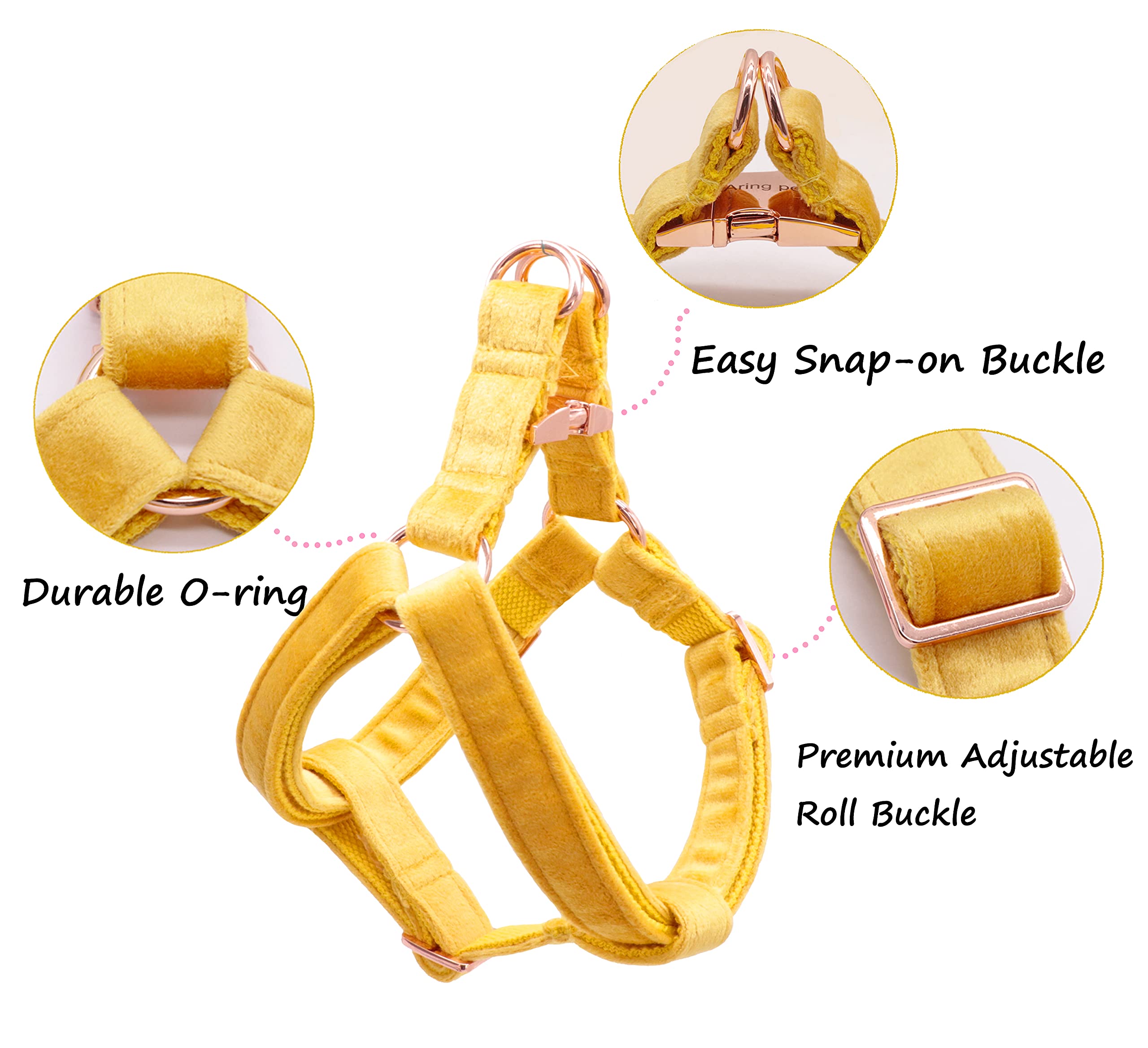 ARING PET Velvet Dog Harness - Adjustable Soft Halter for Small, Medium & Large Dogs - Comfortable & Secure for Walking, Training & Outdoor Adventures