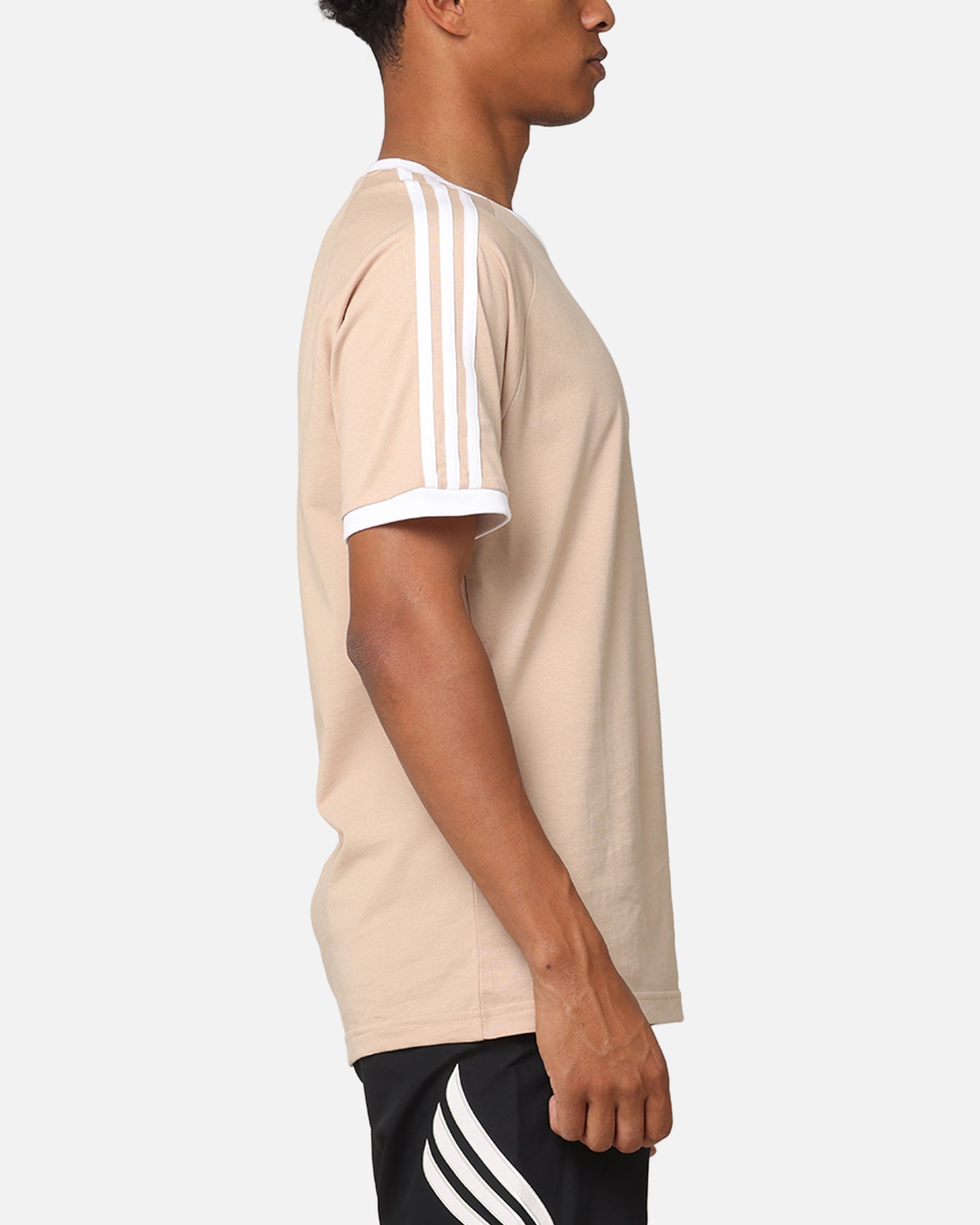 Adidas Classics 3 Stripes T-Shirt for Men - Magic Beige Cotton Casual Tee | Streetwear, Gym & Everyday Wear