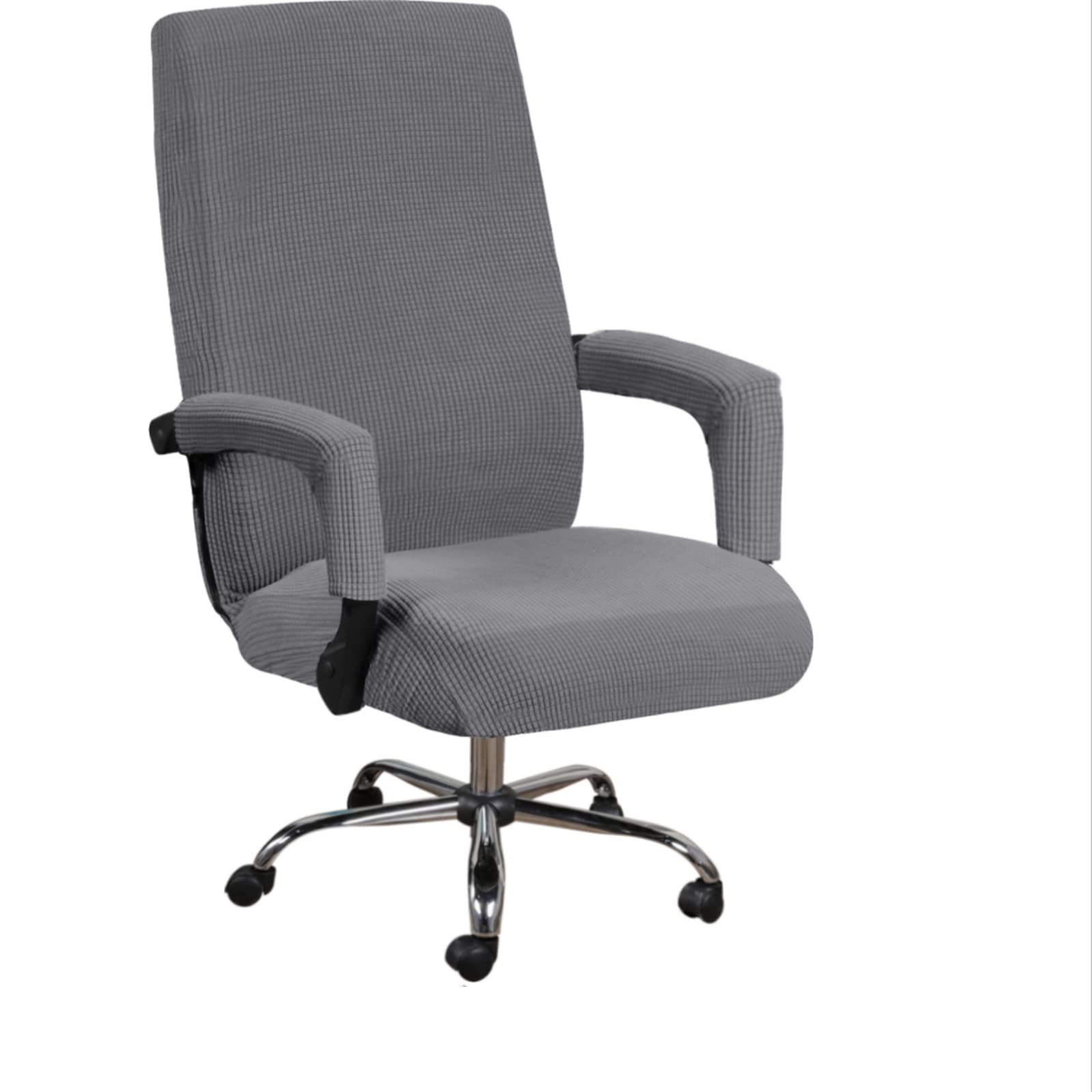 Stretchable Washable Office Chair Covers - Universal Fit for Computer & Rotating Chairs (Large, Grey) - Perfect for Home Office & Conference Rooms
