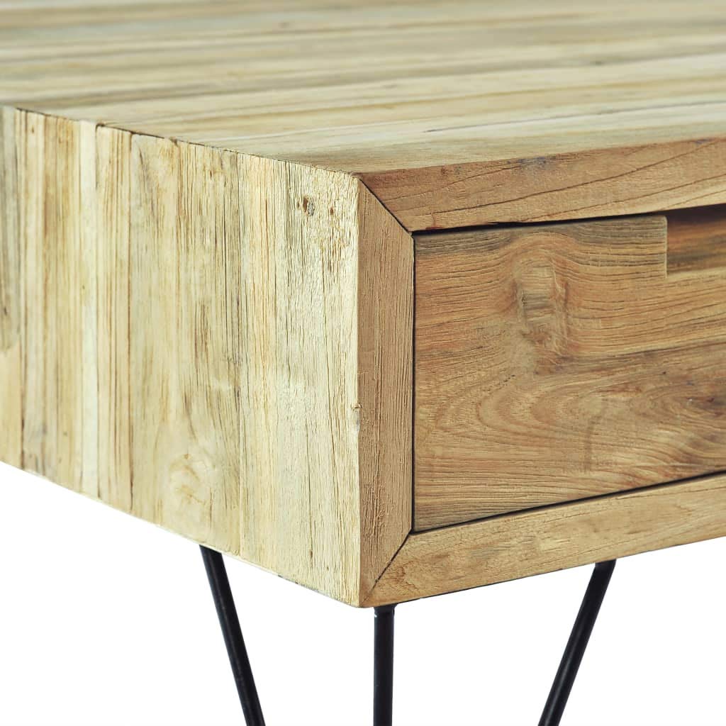 Rustic Solid Teak Wood TV Stand with 2 Drawers & Storage Compartment - 47.2
