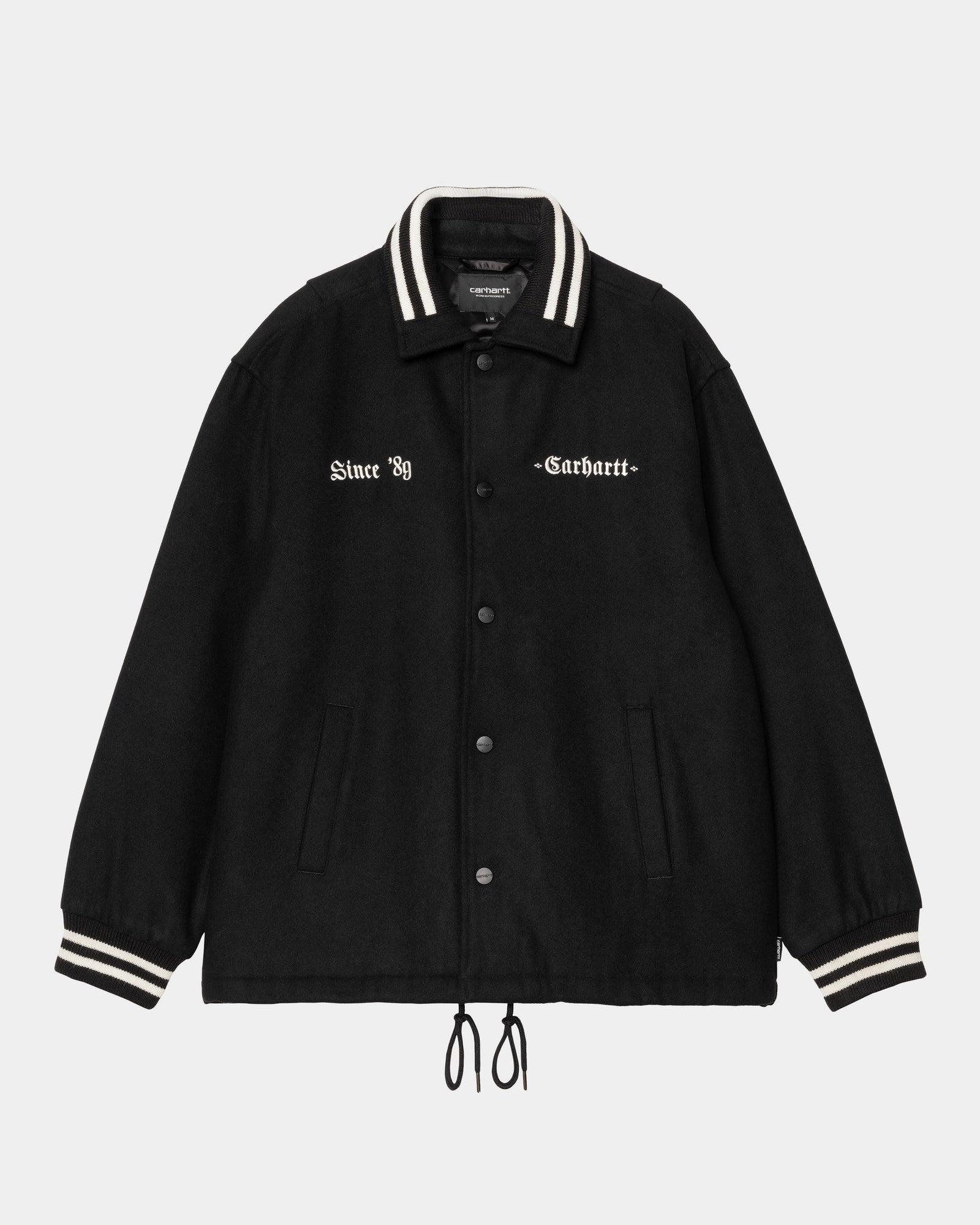 Men's Wool Coach Jacket - Black Waxed Cotton Outerwear for Fall & Winter | Water-Resistant Vintage Style Windbreaker for Casual Wear, Travel & Outdoor Activities