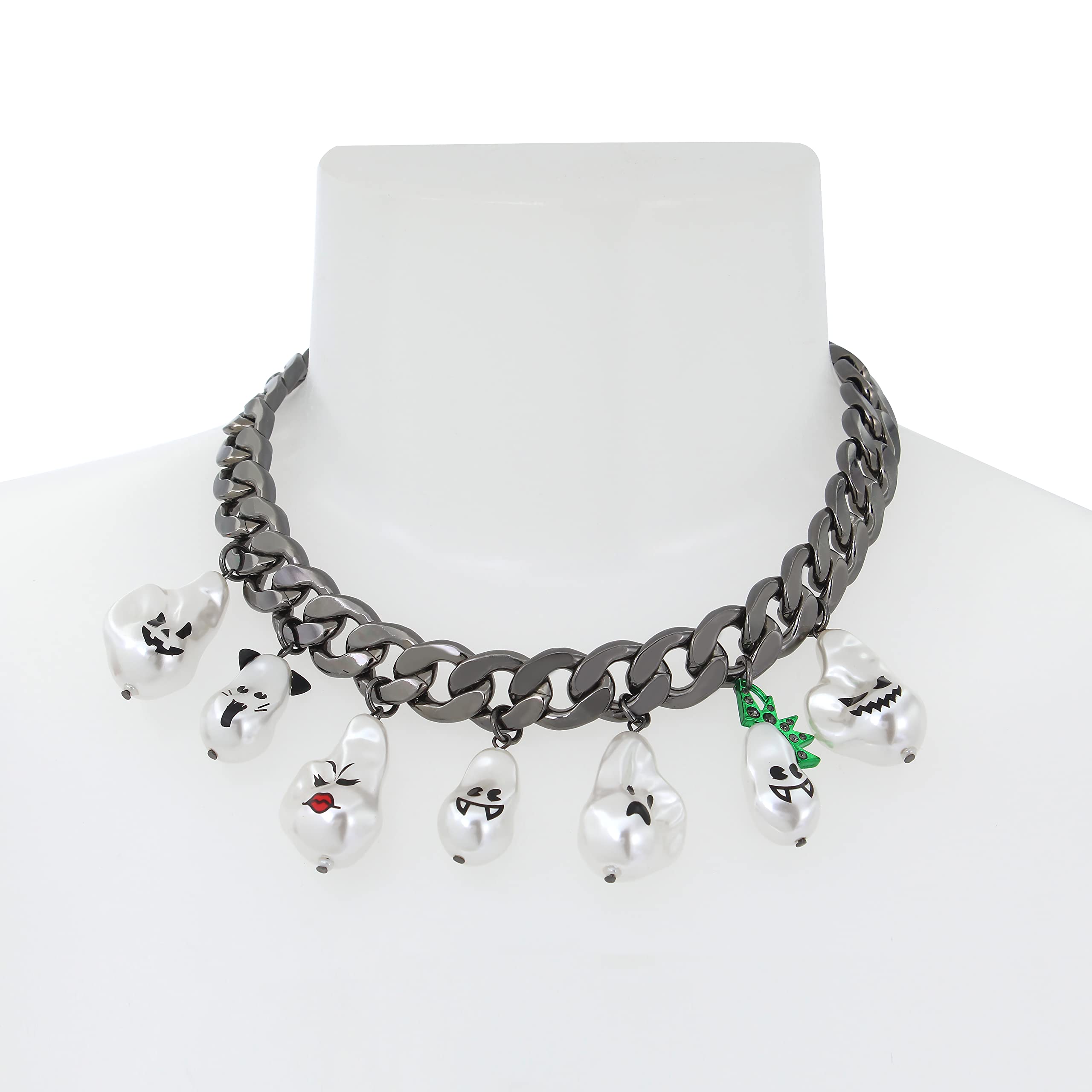 Betsey Ghost Necklace - Elegant Halloween Jewelry for Women, Gothic Pendant for Costume Parties & Spooky Events