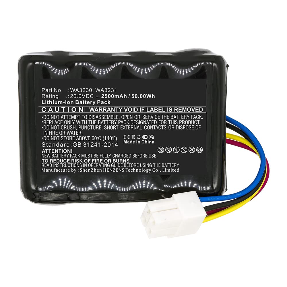 Synergy Digital 20V 2500mAh Li-ion Replacement Battery for Worx WA3230 & Landroid S450i (2018 Model) - Ultra High Capacity Power Supply for Gardening Tools, Lawn Mowers, and Outdoor Equipment