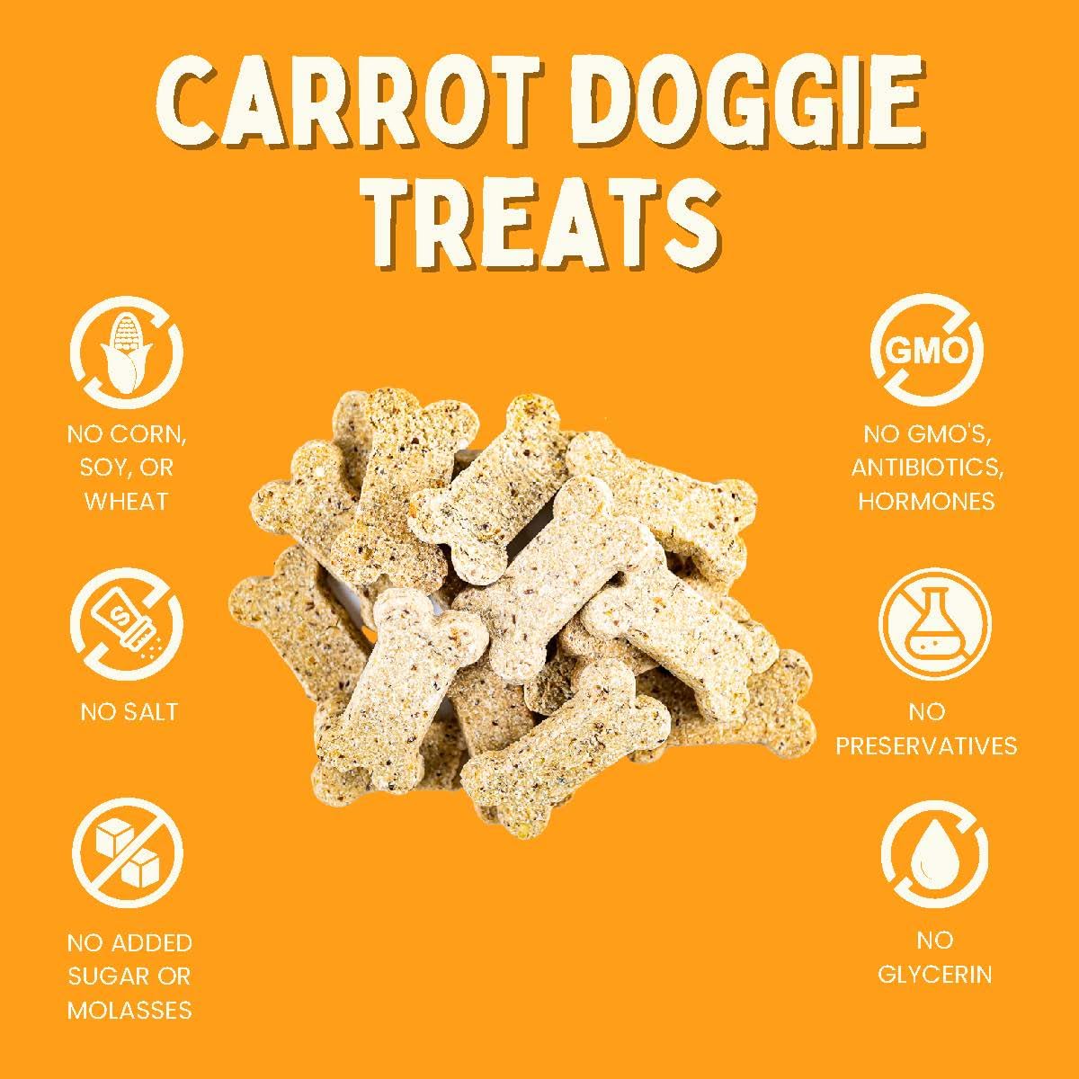 Organic Carrot Dog Treats USA Made - Healthy Tri-Colored Carrot & Applesauce Dog Biscuits - Human Grade, Locally Sourced from Colorado Farms (2-Pack) - Perfect for Training, Rewards & Digestive Health