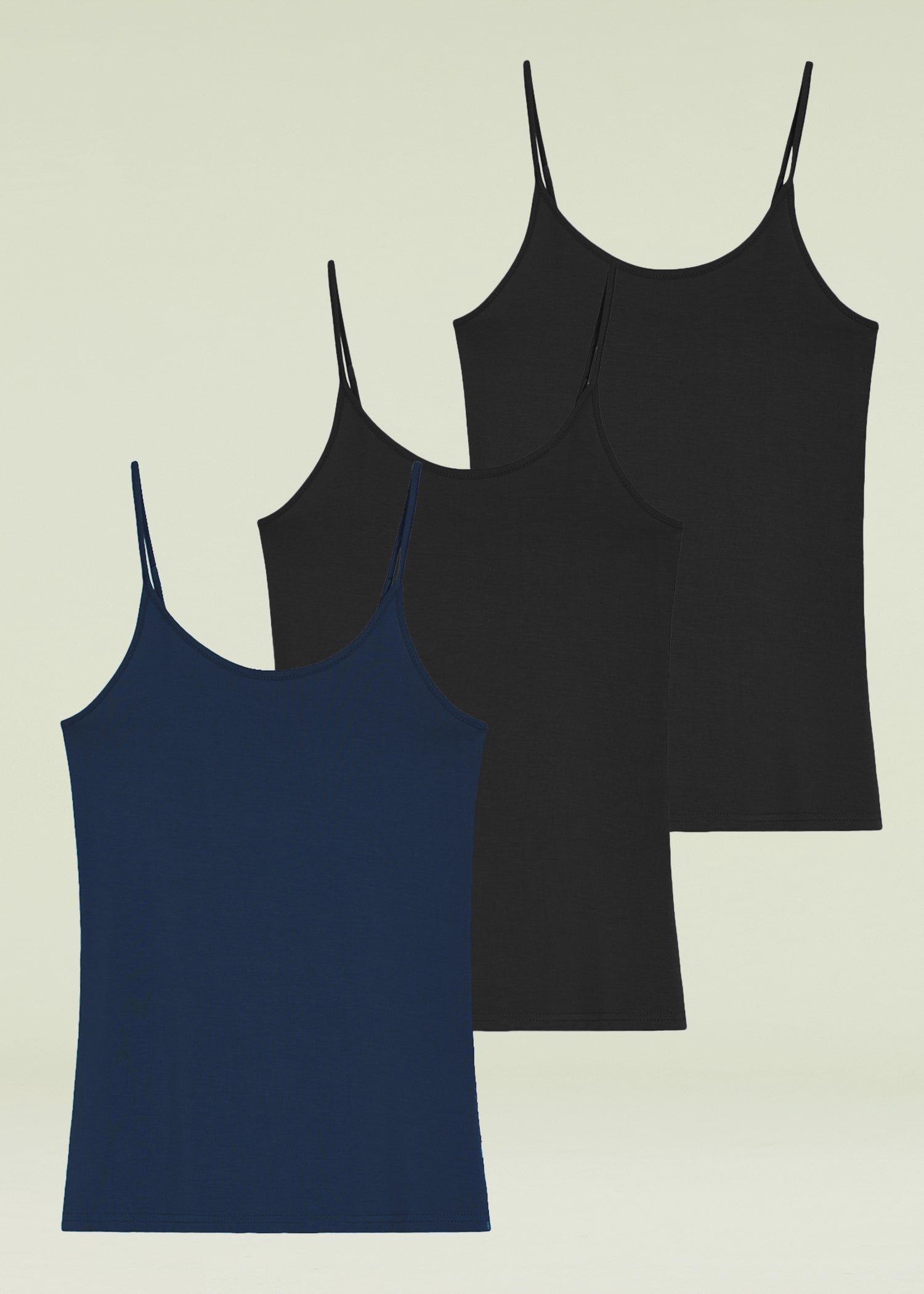 Women's Bamboo Viscose Adjustable Strap Cami Tank Top 3 Pack - Soft Breathable Summer Tops for Casual Wear, Layering & Lounge