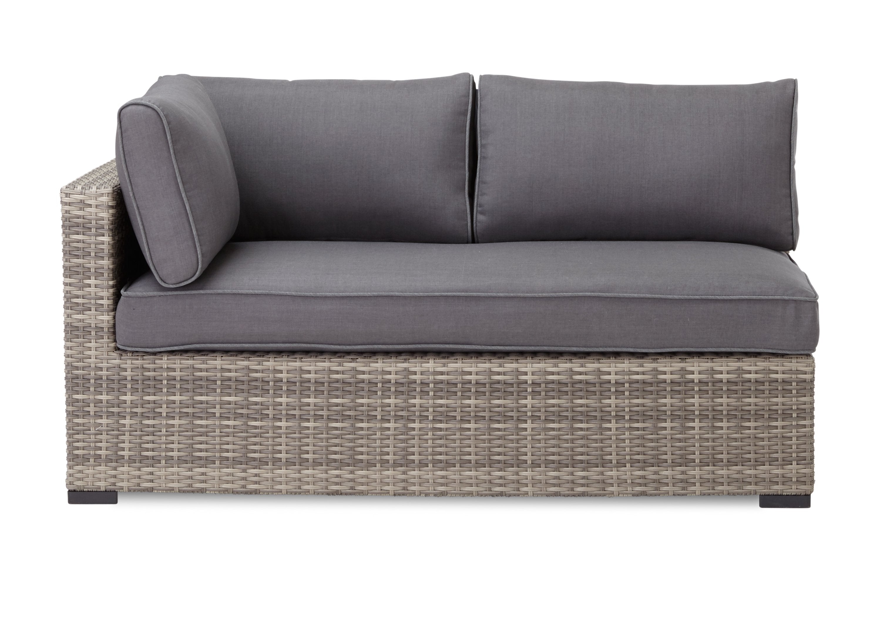 Caribe 2-Piece Outdoor Sectional Sofa Set with Ottoman - Weather-Resistant Grey Patio Furniture for Backyard, Poolside & Garden Relaxation