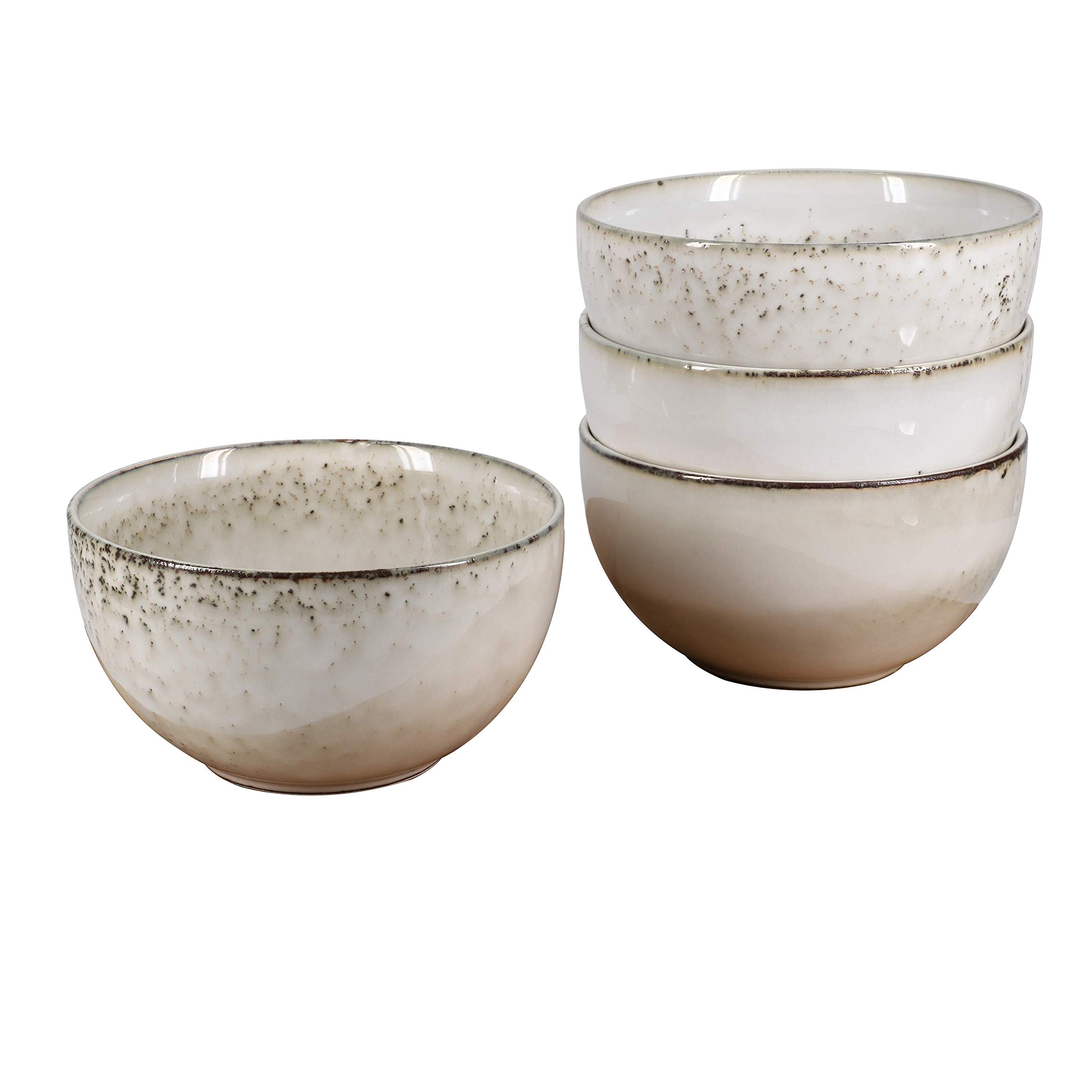 BIA Cordon Bleu Rustic Soup and Cereal Bowls Set of 4 (24oz Each) - Cream Colored Stoneware for Soup, Cereal, Pasta, Ice Cream - Perfect for Home, Restaurant, and Gifts