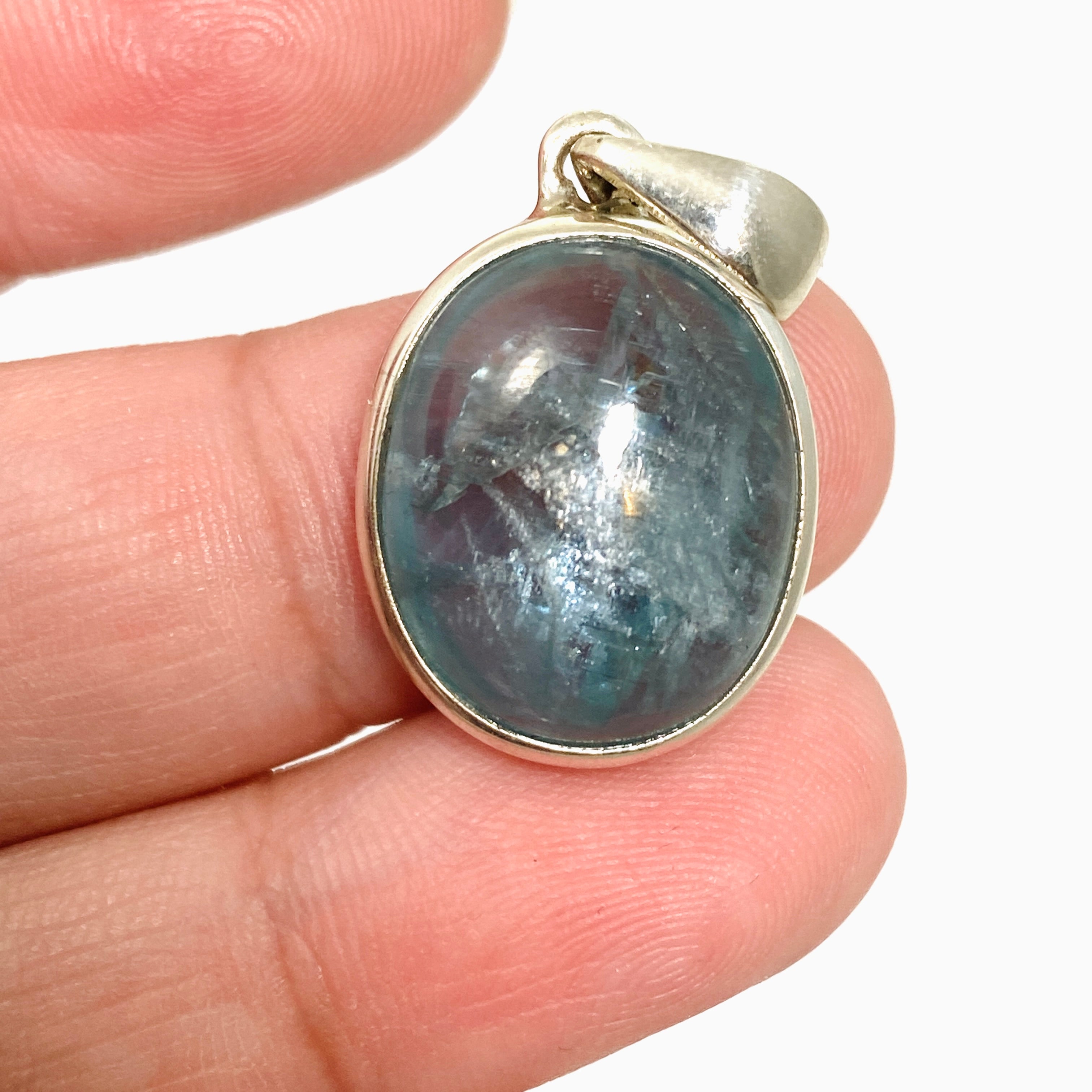 Natural Blue Green Kyanite Oval Cabochon Pendant Necklace - Handmade Gemstone Jewelry for Women - Perfect for Meditation, Healing & Spiritual Energy Work