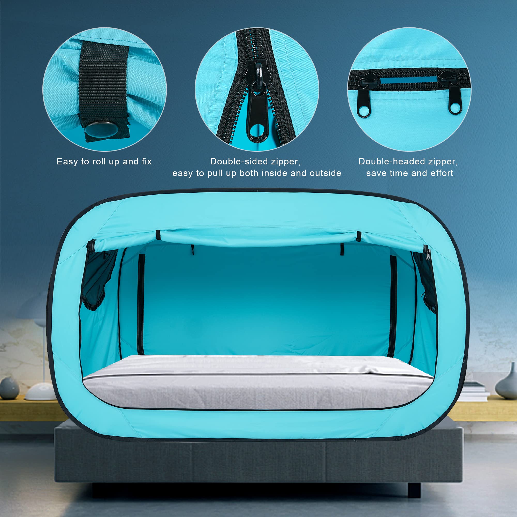 **Portable Bed Tent Canopy for Kids & Adults - Breathable Indoor Sleeping Tent with 2 Doors - Private Space for Camping, Reading, or Relaxing at Home**