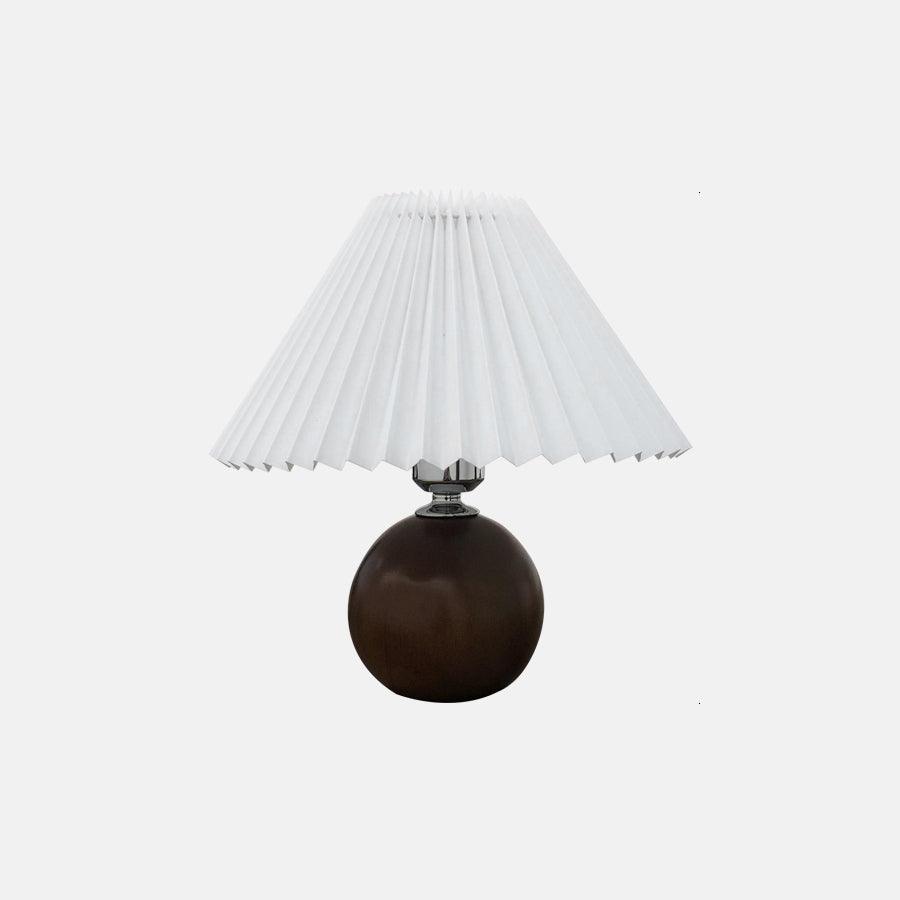 Modern Wooden Pleated Table Lamp - Handcrafted Natural Wood Nightstand Light for Bedroom, Living Room & Office - Warm Ambient Lighting for Home Decor
