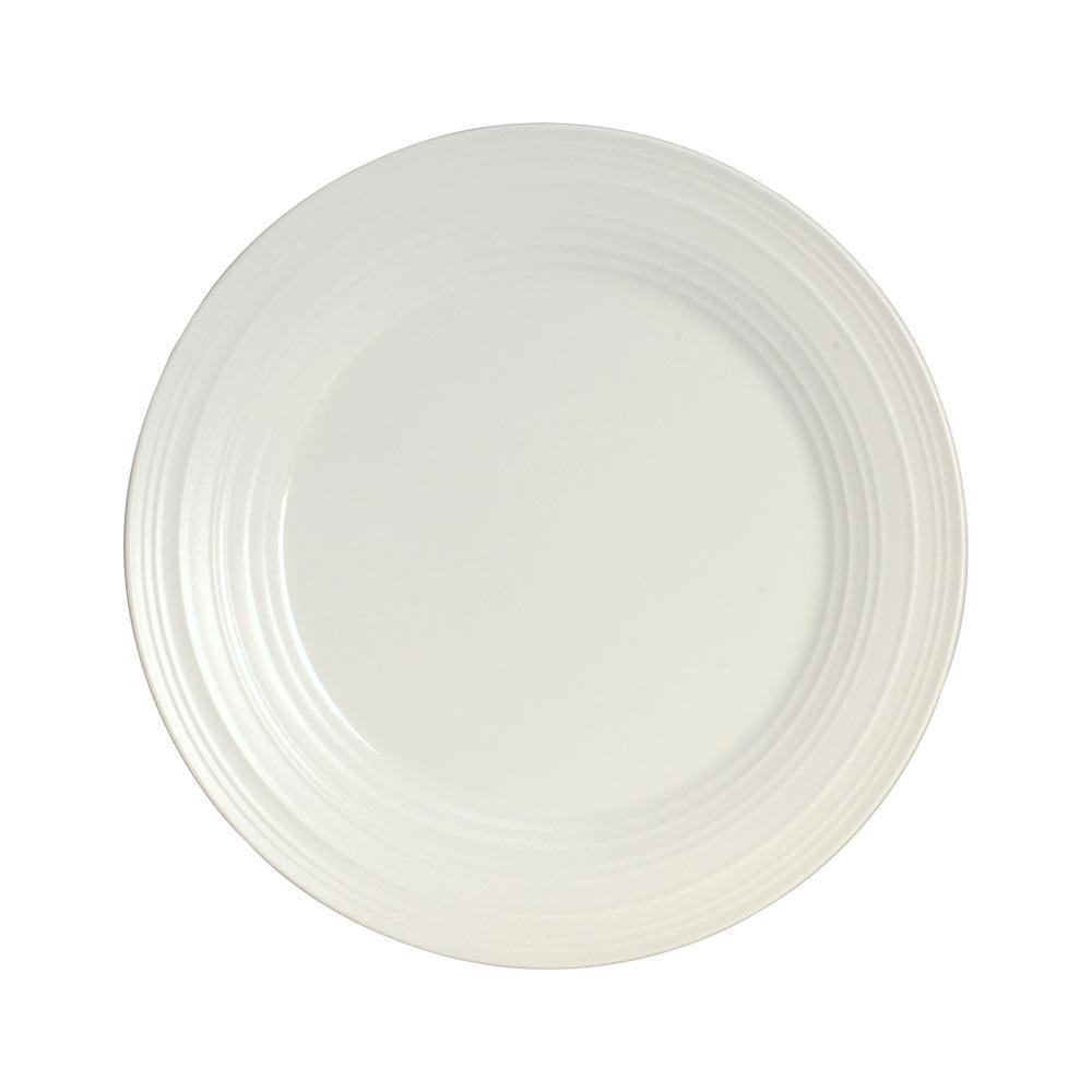 Swirl White 4-Piece Dinner Plate Set - Elegant Porcelain Plates for Formal Dining, Casual Meals & Entertaining | Dishwasher & Microwave Safe