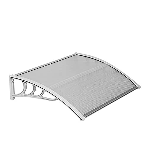 100 X 80 Inch Clear Window Rain Cover - Durable Transparent Eaves Protection Board with White Holder - Perfect for Home, Patio, Garage & RV Weatherproofing