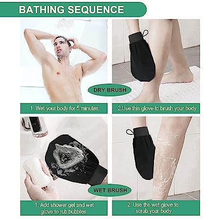 Yorten Exfoliating Body Scrubber Mitt - Korean Style Dead Skin Remover for Face & Body - Shower & Bath Washcloth for Women & Men - Perfect for Spa Days, Dry Skin Care & At-Home Exfoliation Routine