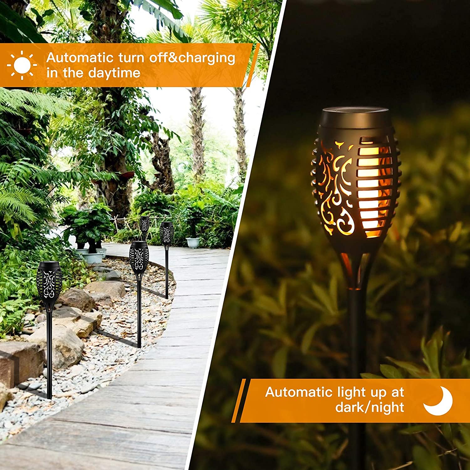 8-Pack Upgraded Solar Torch Lights - 28