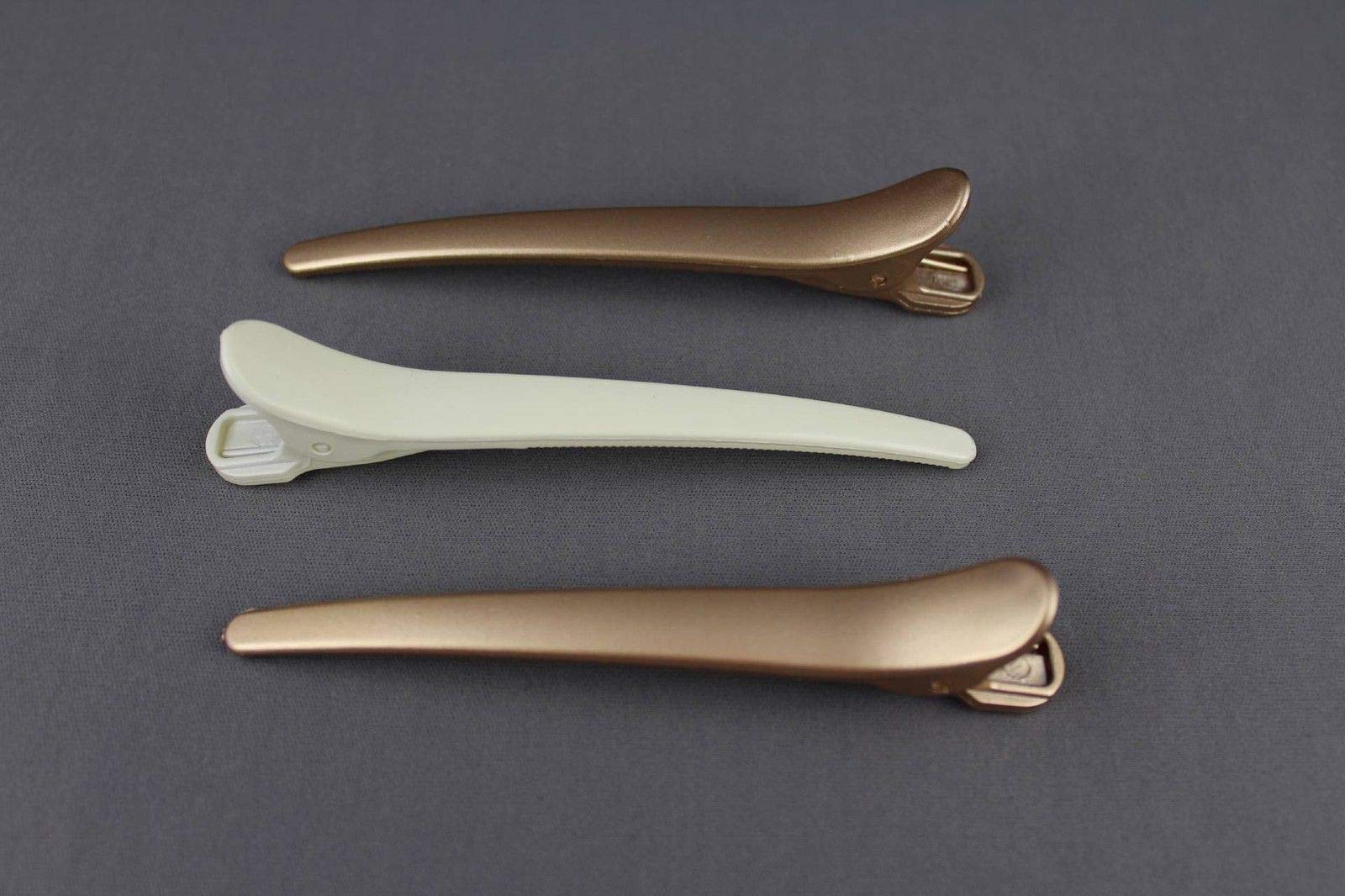Gold Alligator Hair Clips Set of 3 - Salon Style Hair Claw Clamps for Women & Girls - Perfect for Ponytails, Updos & Styling - Great for Parties, Weddings & Everyday Use