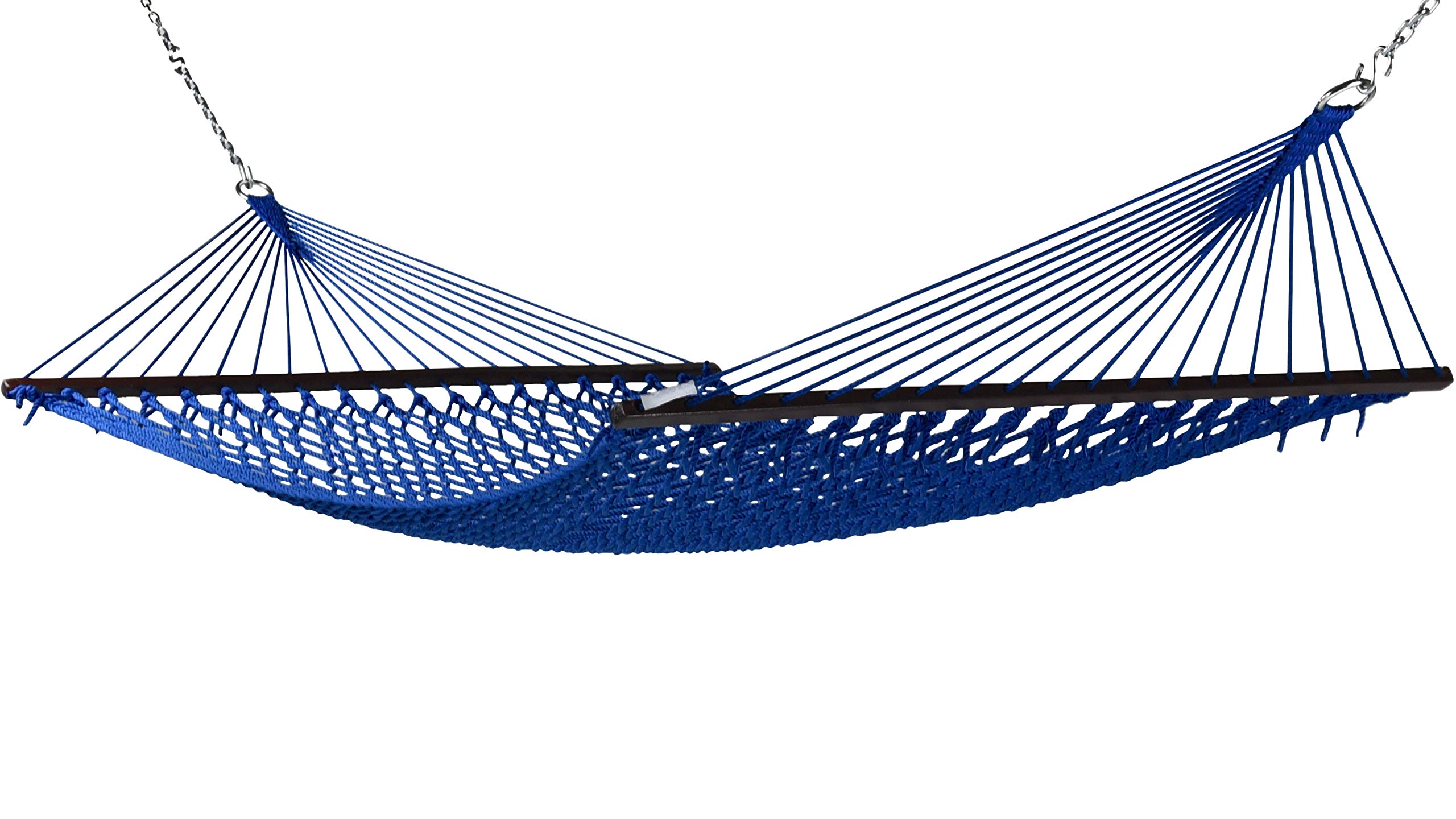 55-Inch Caribbean Rope Hammock - Soft-Spun Polyester in Dark Blue - Perfect for Backyard, Patio & Beach Relaxation