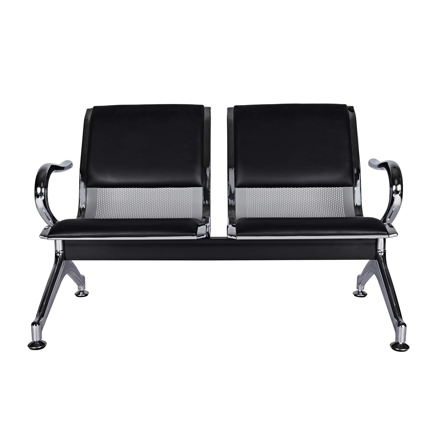 KINTNESS Modern Reception Chair - 2-Seat Office Lobby Furniture Waiting Bench for Airport, Bank, Hospital, School & Barbershop - Comfortable Seating Solution for Waiting Areas & Public Spaces