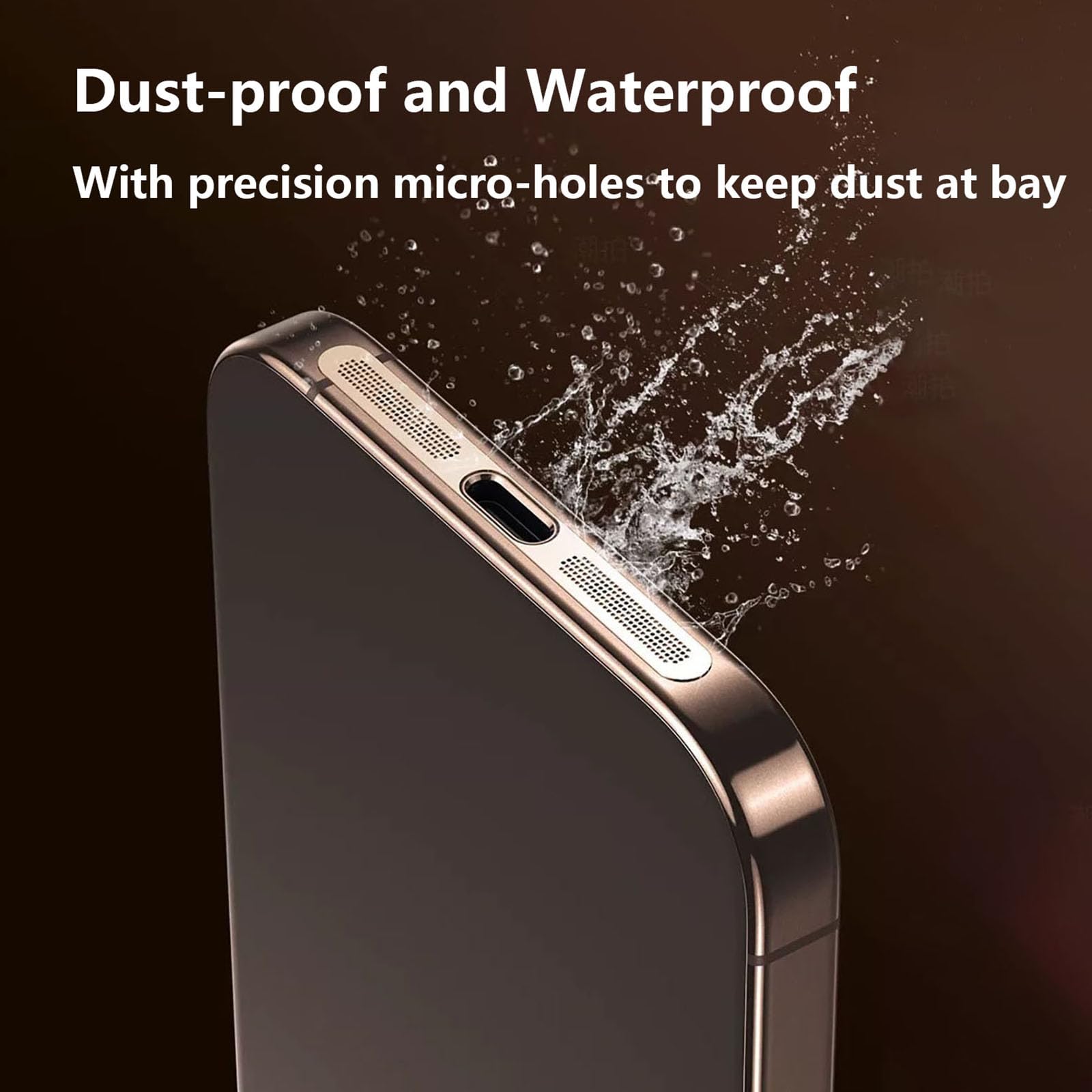 Dustproof Speaker Mesh Cover for iPhone 16 Pro & 16 Pro Max - 5 Pack Black Adhesive Protector | Perfect for Outdoor, Gym & Daily Use Protection